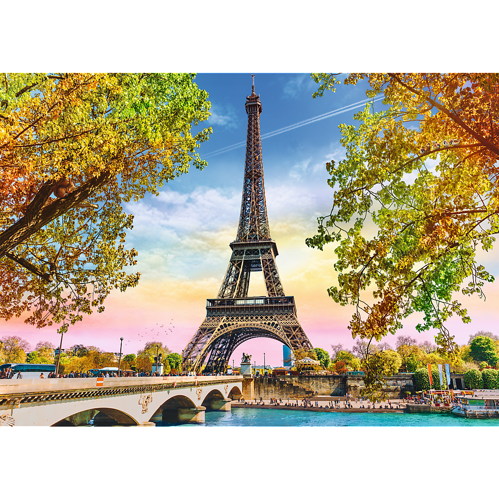Angle. Trefl - Trefl Red 500 Piece Puzzle - Romantic Paris.