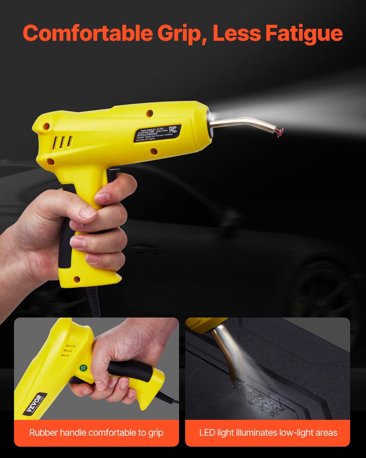Comfortable Grip, Less Fatigue

Rubber handle comfortable to grip

LED light illuminates low-light areas