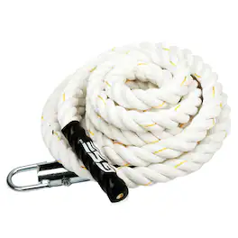 GSE Games & Sports Expert - Gym Polyester Climbing Rope, 1.5" Diameter Workout Rope for Indoor/Outdoor (25FT) - White