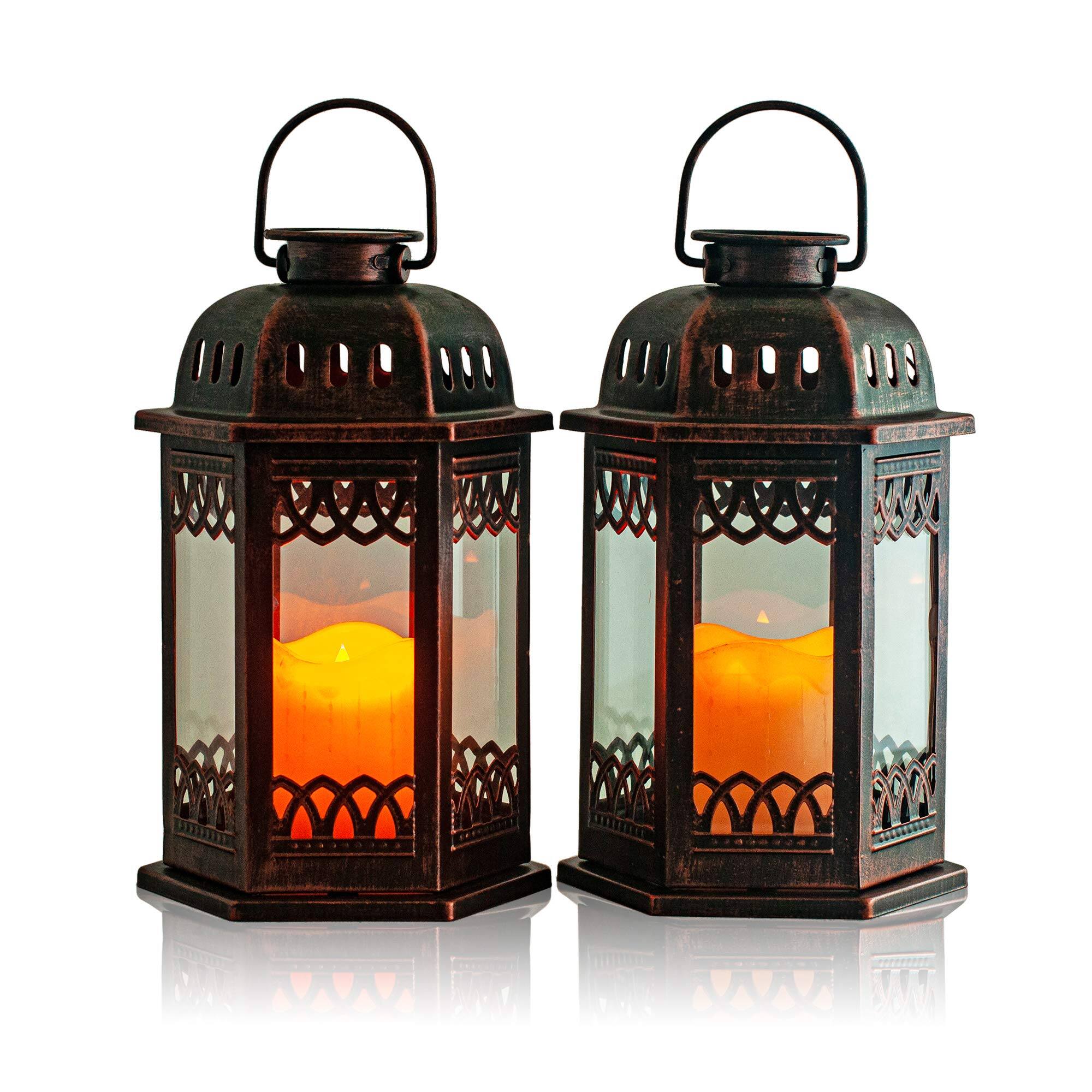 Front. VEGA AUTOMOTIVE - Solar Lanterns Retro Ornate Hanging Lantern With Handle Outdoor Flickering Candle 6 60 X 6 60 10 60 In - Default.