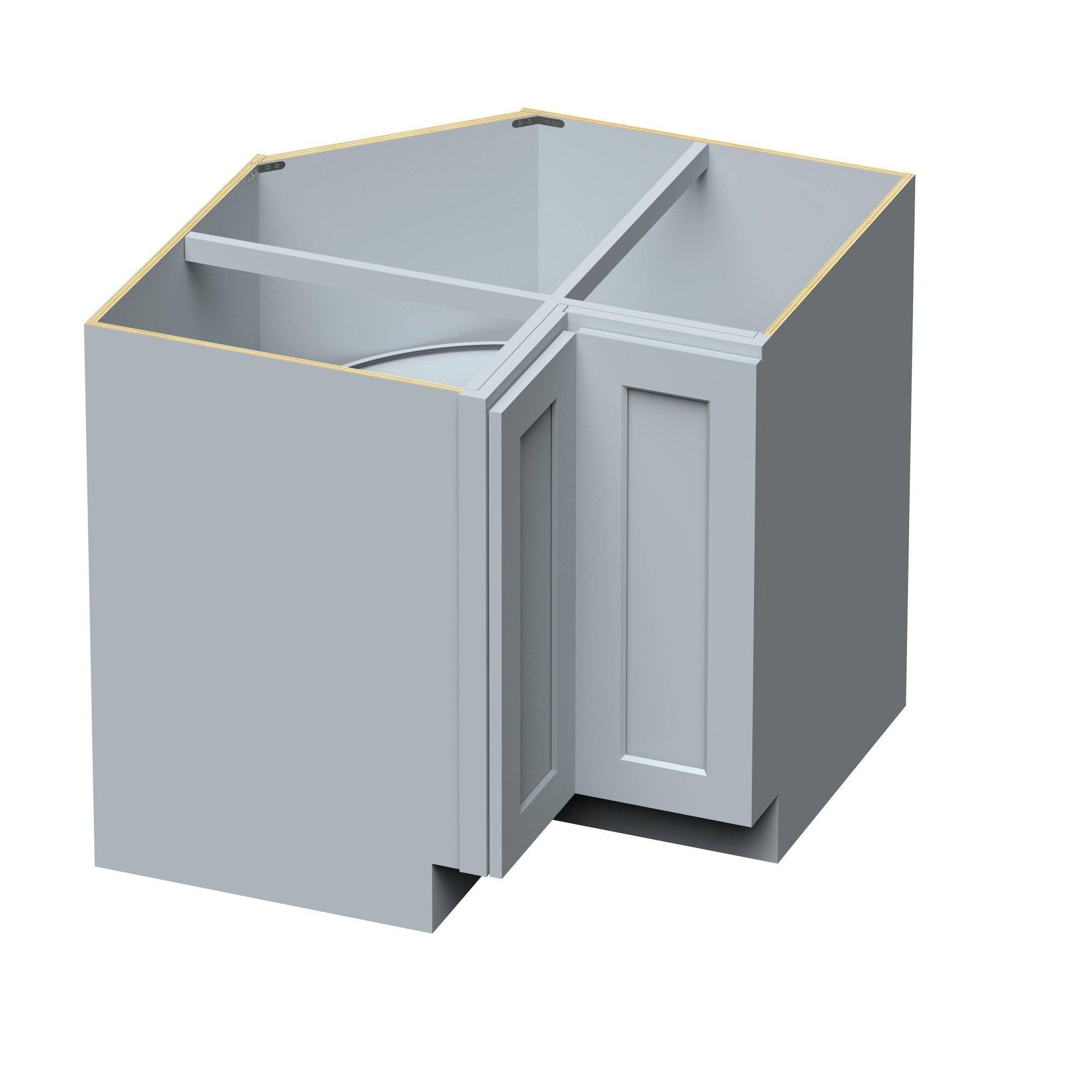 Alt View 1. Boyel Living - 36in.W x24in.D x34.5in.H DOVE GREY LAZY SUSAN CORNER BASE Fully assembled Cabinet With One HDF Door - Gray.