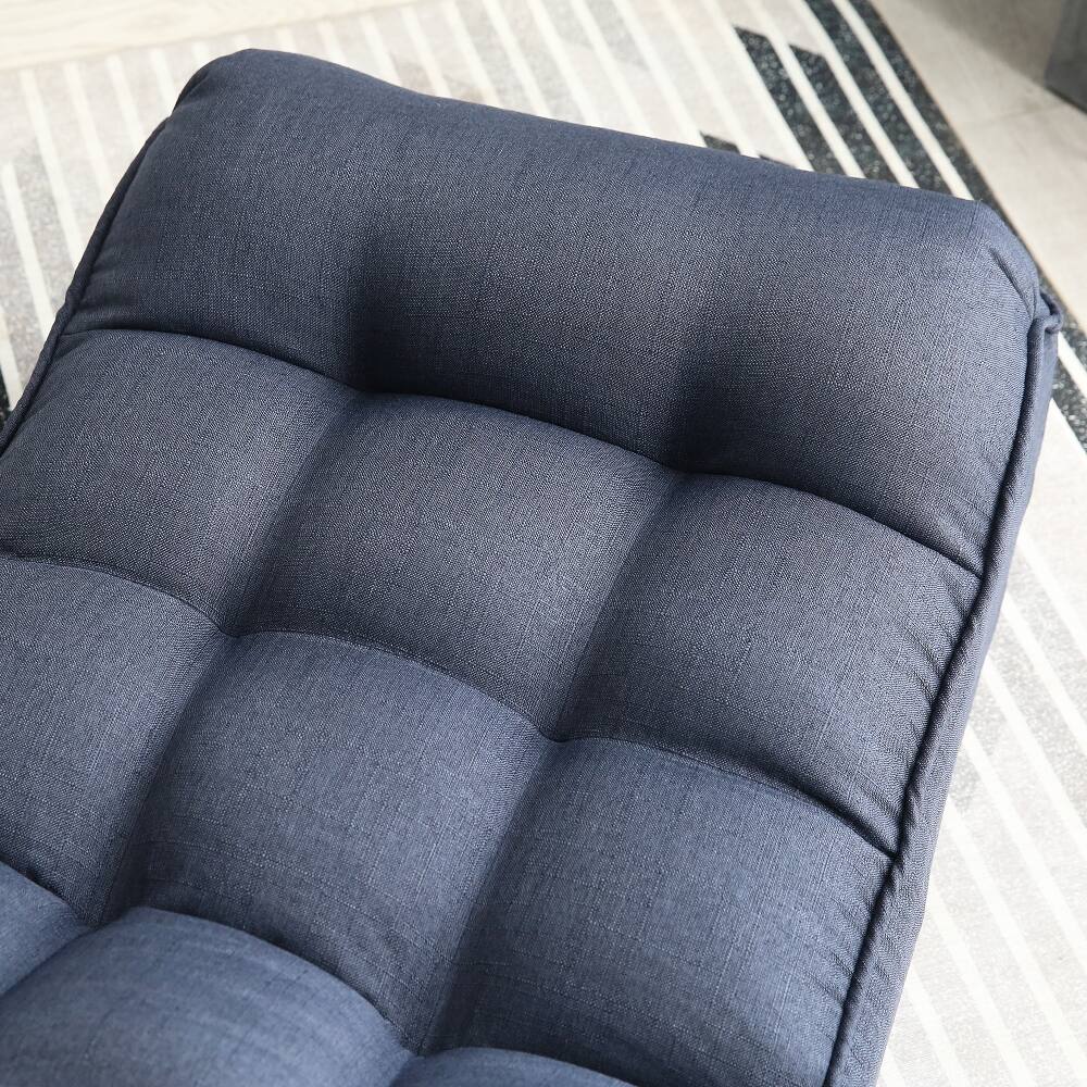 Alt View 4. Loheer - Loheer Single Sofa Reclining Chair Adjustable Floor Chair Tatami Lazy Sofa Folding Deck Chair for Living Room Bedroom - Navy.