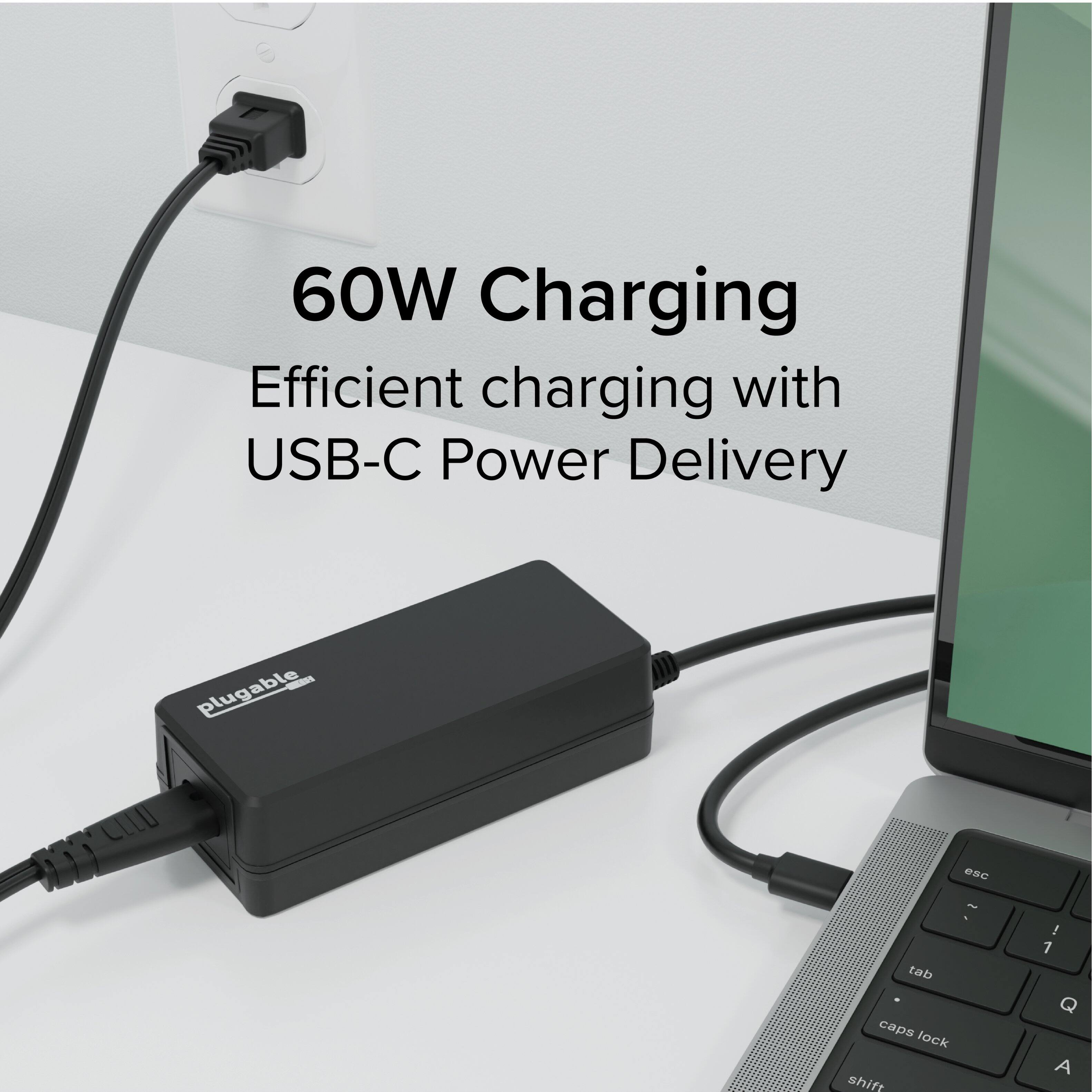60W Charging  
Efficient charging with USB-C Power Delivery