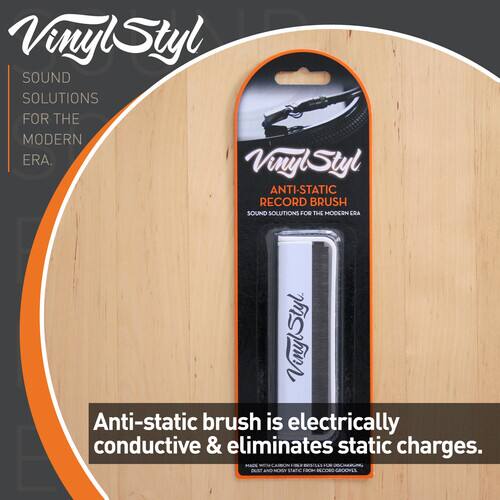 Vinyl Styl  
SOUND SOLUTIONS FOR THE MODERN ERA.

Vinyl Styl  
ANTI-STATIC RECORD BRUSH  
SOUND SOLUTIONS FOR THE MODERN ERA.

Anti-static brush is electrically conductive & eliminates static charges.