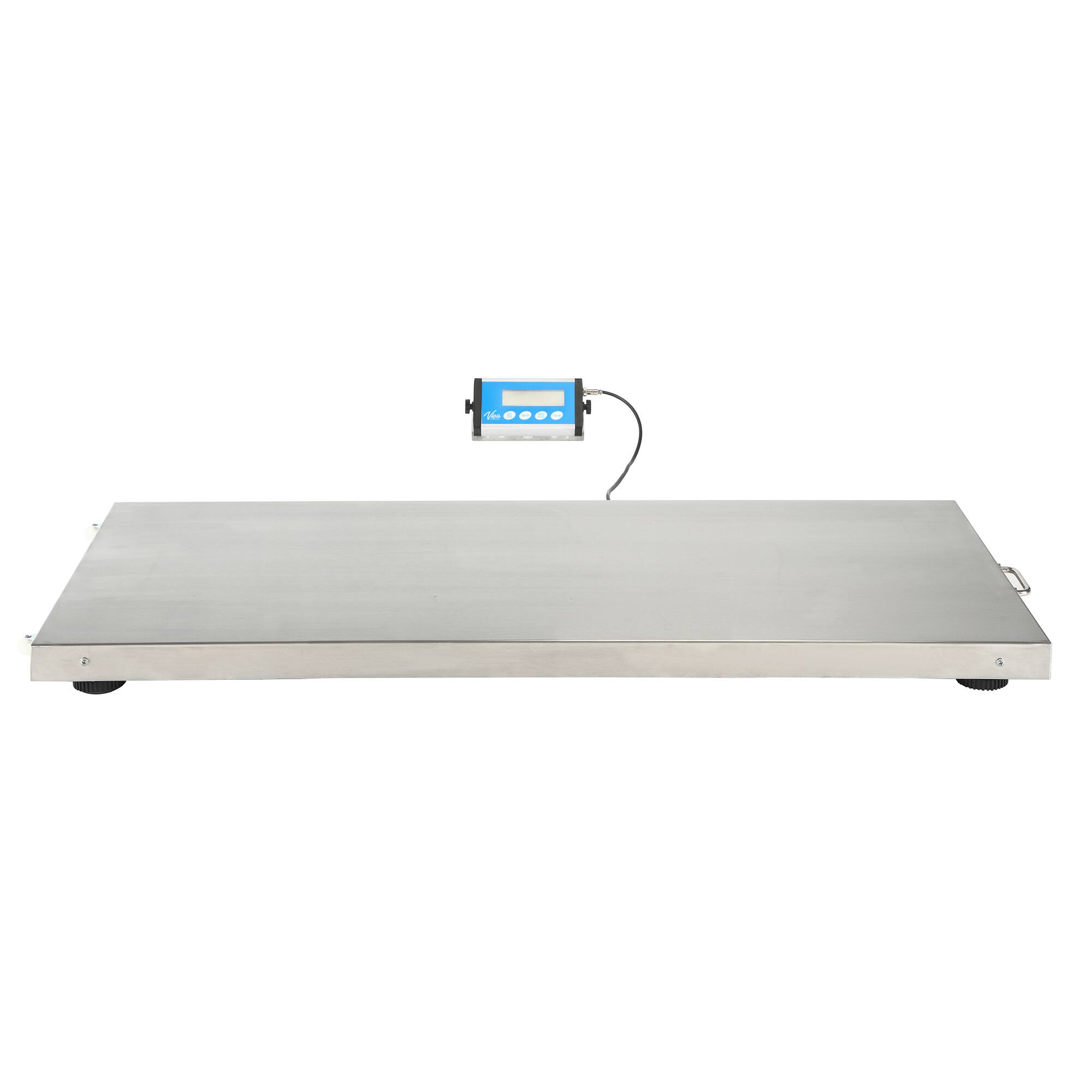 Front. Viva Comfort - ME904 Series Scale, Veterinary Pet Scale with LCD Display and Wheels - White.