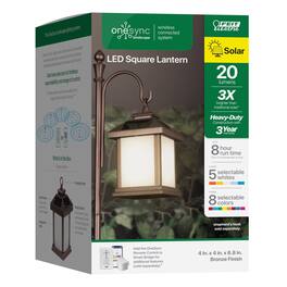 FEIT ELECTRIC - Feit OneSync 4 in. Solar Power Metal Square Bronze Hanging Pathway Light