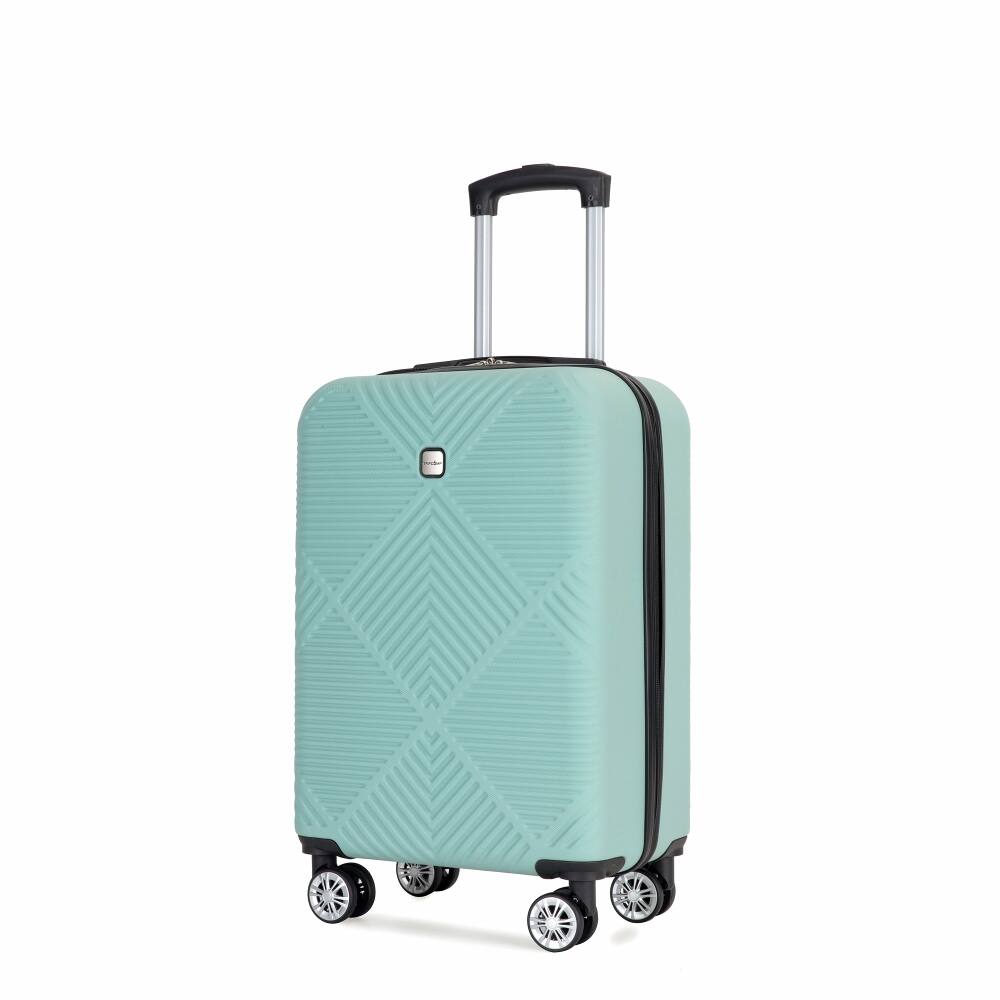 Alt View 2. Ropilly - Ropilly 4 Piece Luggage Set Light Blue Hard Shell Suitcase with 14 Inch Makeup Box - Light Blue.