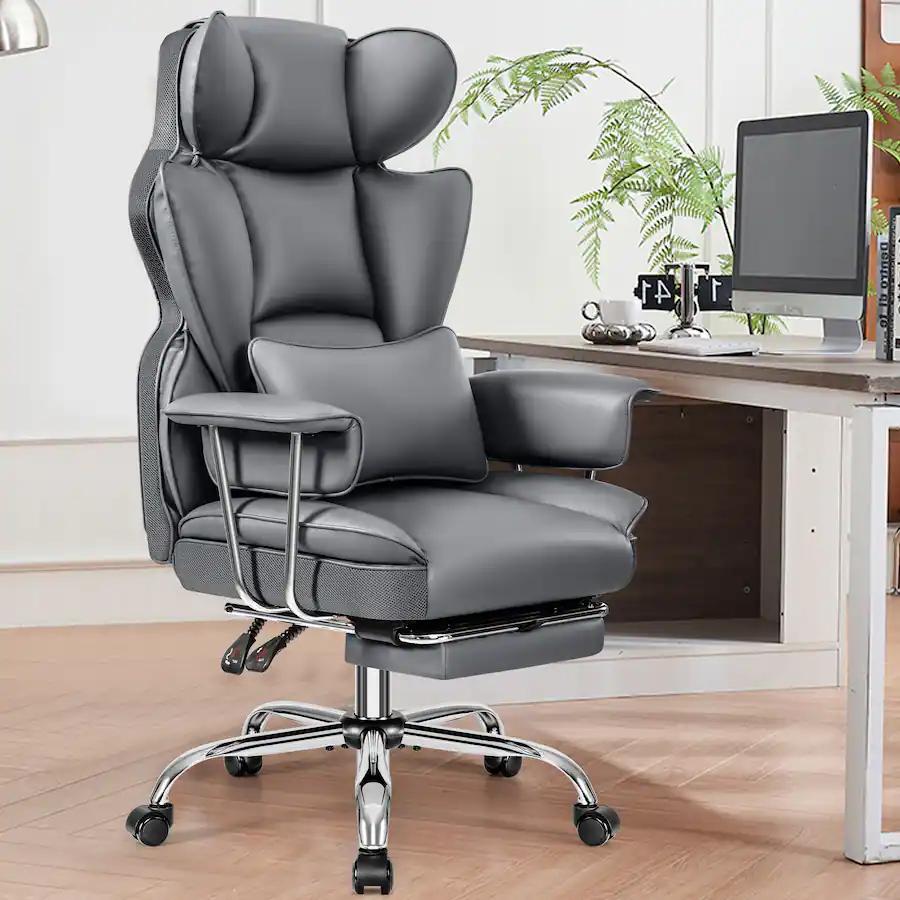 KERDOM Ergonomic Big and Tall Office Chair with Footrest, Soft