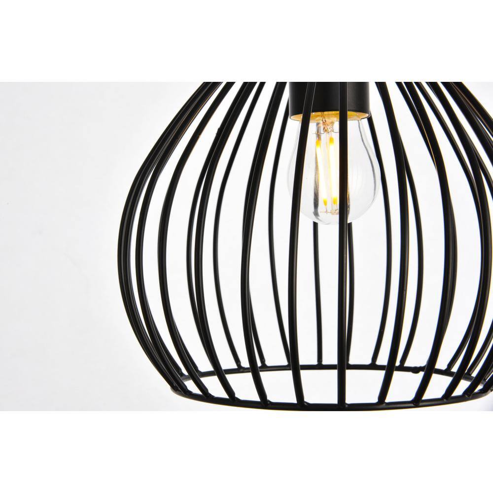 Alt View 2. Living District - Sayer Collection Pendant D7.9 H8.9 Lt:1 Black Finish - Black.