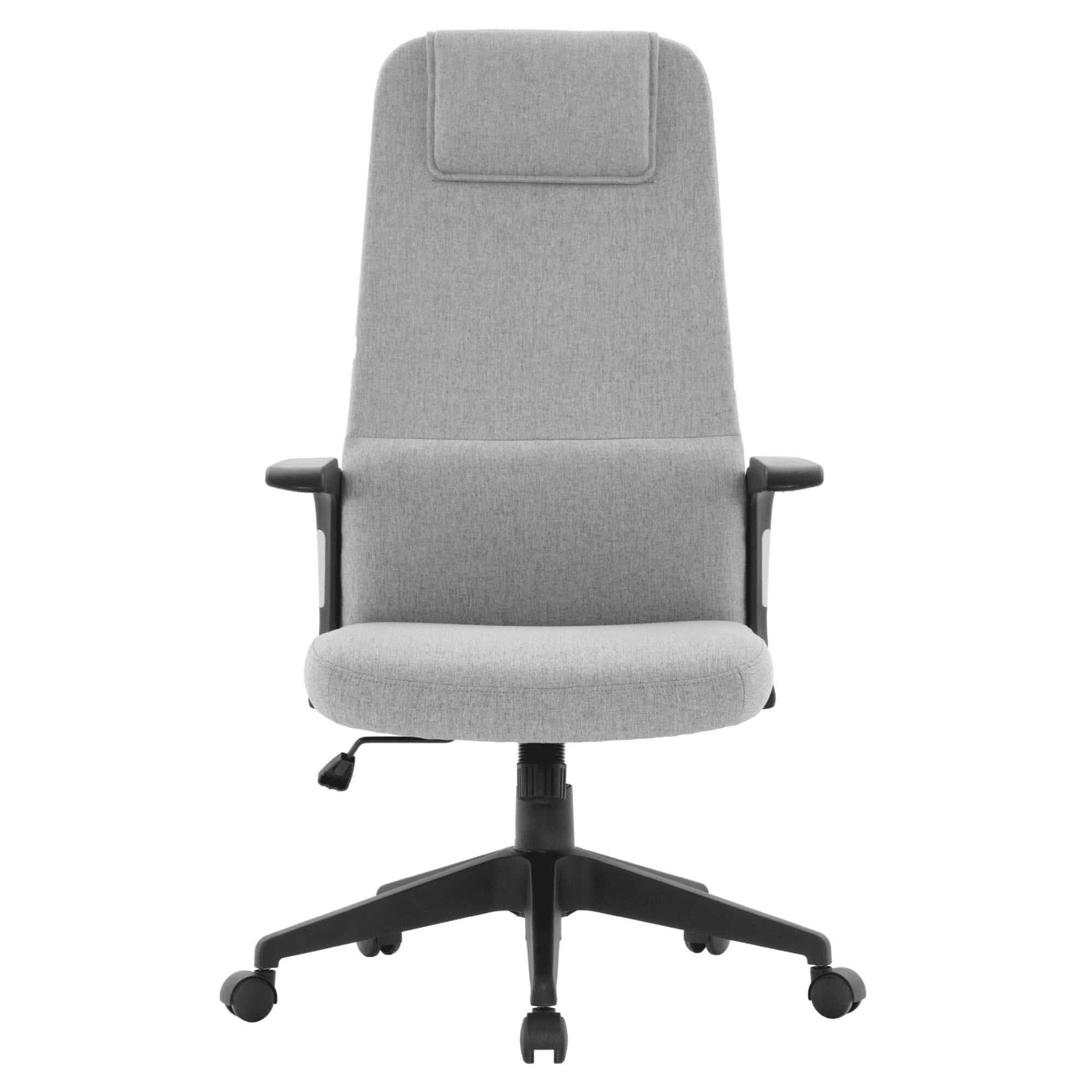 Alt View 4. LeisureMod - Nexa Ergonomic Office Chair High-Back Leather Computer Chair Adjustable Height Swivel and Tilt Desk Chair - Grey Polyester.