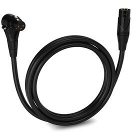 Lyxpro - 6 Ft Right Angle XLR Cable, Female to Male, 3 Pin Microphone Cable - Black
