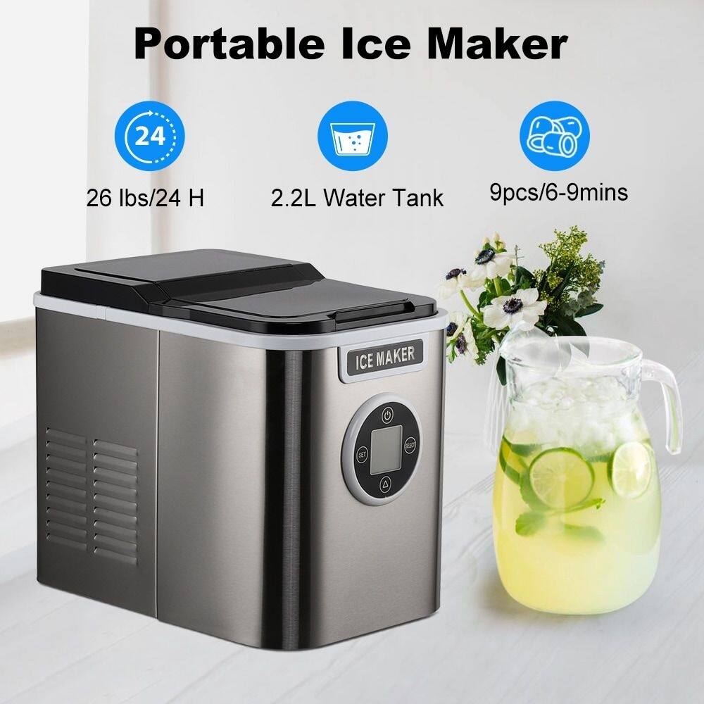 Portable Ice Maker  
26 lbs/24 H  
2.2L Water Tank  
9pcs/6-9mins