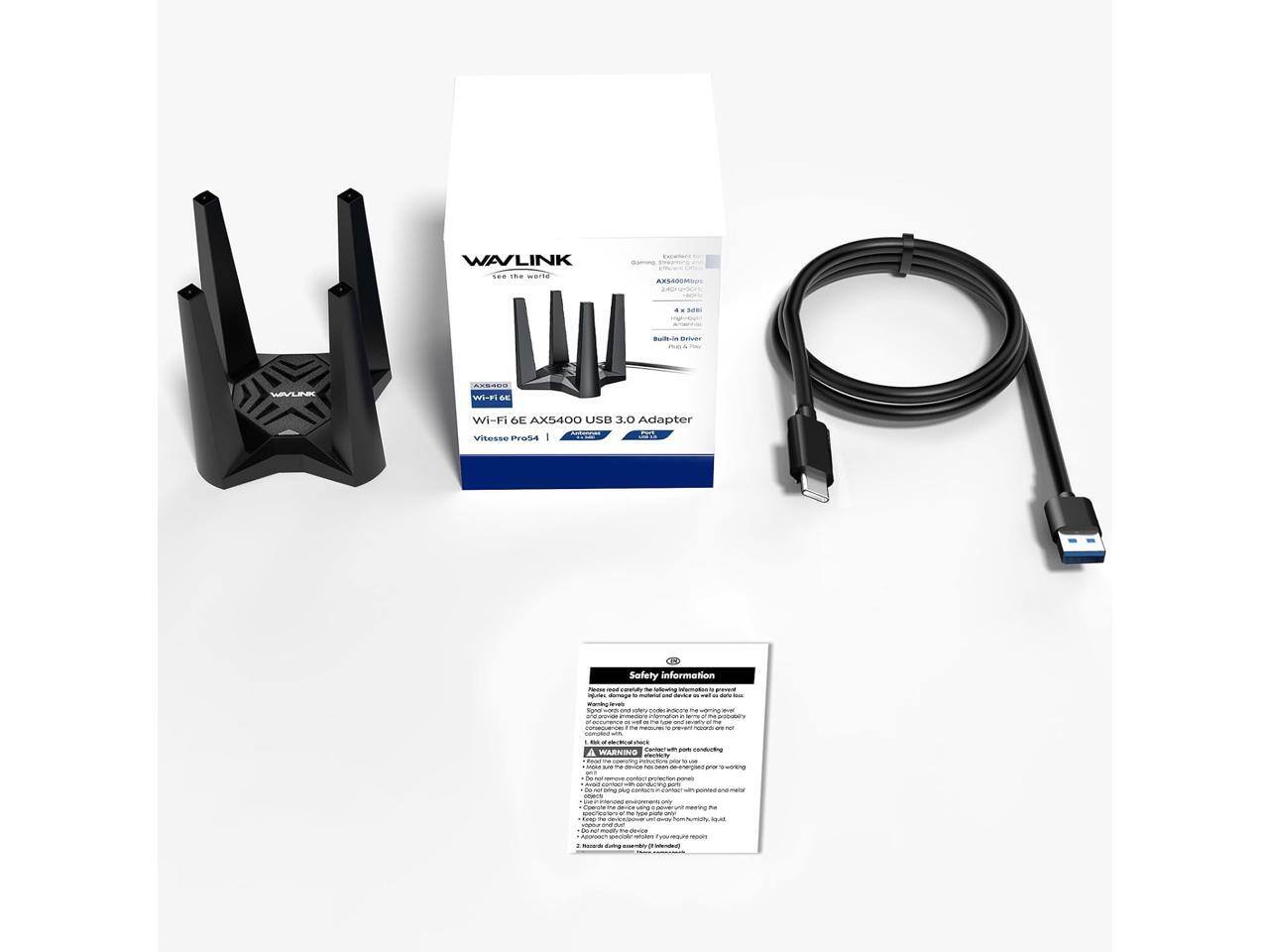 WAVLINK

Sublityle

WAYLINK

Wi-Fi 6E AX5400 USB 3.0 Adapter

Vitesse Prosa

Safety information

1 - WARNING

power

reporting

DAIS