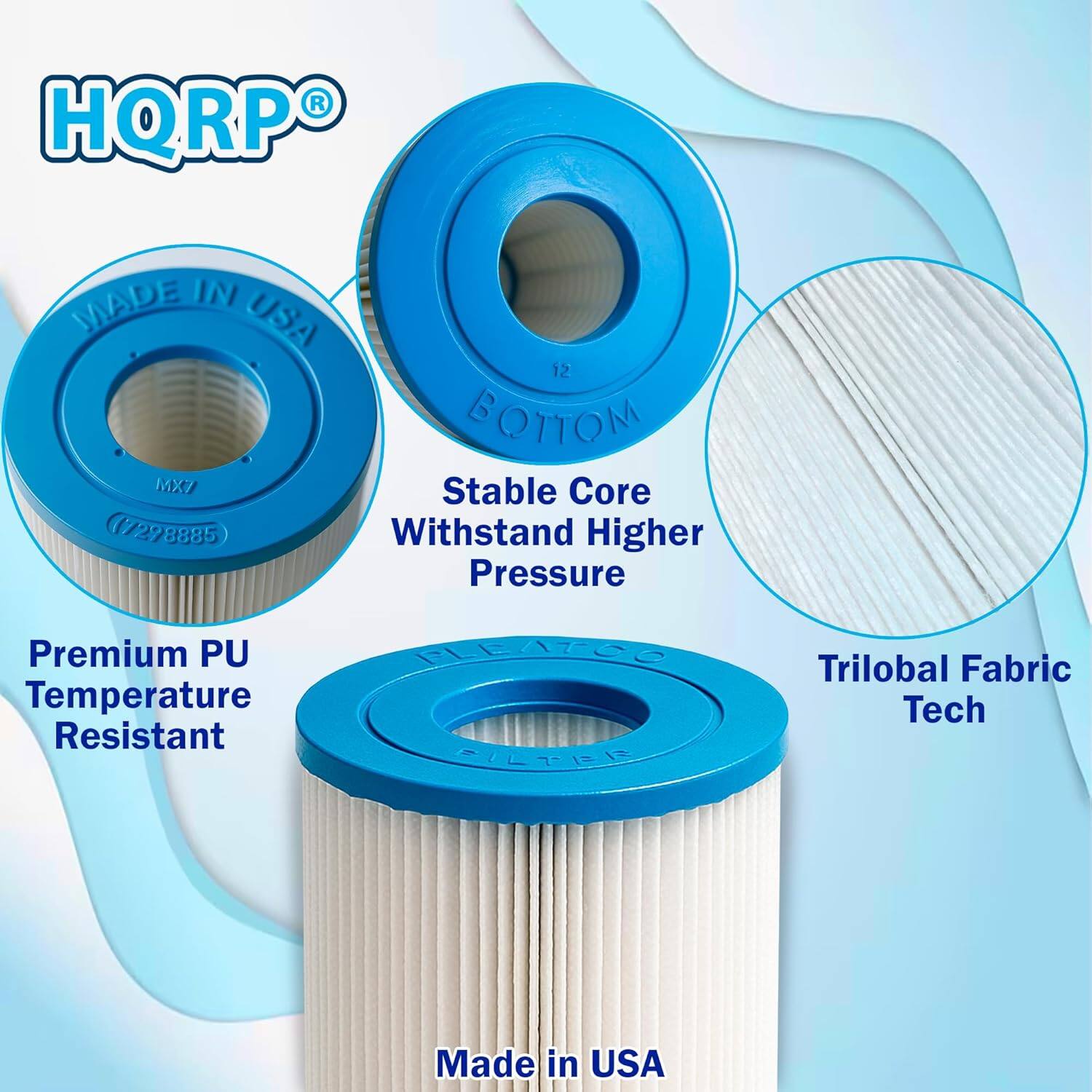 HQRPO MADE IN USA 12 BOTTOM MX// Stable Core (1/298885) Withstand Higher Pressure Premium PU Temperature Resistant FLE LATSE PIT Trilobal Fabric Tech Made in USA