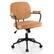Front. Costway - PU Leather Home Office Arm Chair with Adjustable Swivel - Orange.