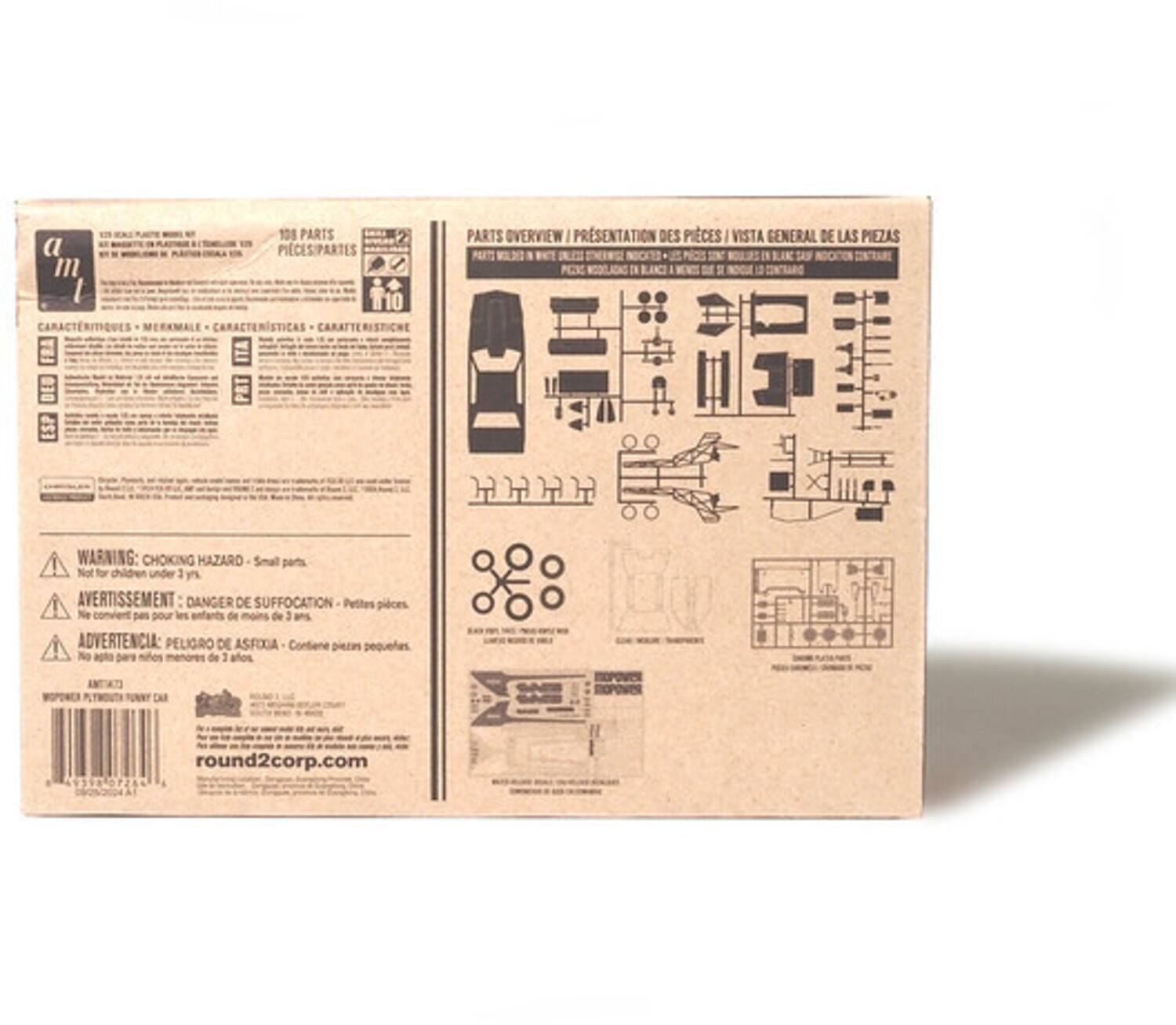 a m  
CARACTERISTIQUES  
100 PARTS PIECES/PARTES  
T10 CARATTERISTICHE PARTS OVERVIEW / PRÉSENTATION DES PIÈCES / VISTA GENERAL DE LAS PIEZAS  

WARNING: CHOKING HAZARD - Small parts. Not for children under 3 years.  
AVERTISSEMENT: DANGER DE SUFFOCATION - Petites pièces. Ne convient pas pour les enfants de moins de 3 ans.  
ADVERTENCIA: PELIGRO DE ASFIXIA - Contiene piezas pequeñas. No es adecuado para niños menores de 3 años.  

round2corp.com  

0728%