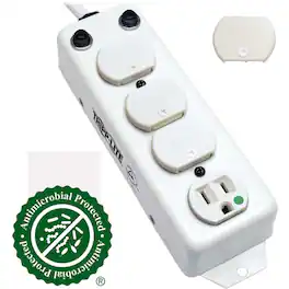 Eaton Tripp Lite Series Safe-IT UL 1363A Medical-Grade Power Strip for Patient-Care Vicinity, 4 Hospital-Grade Outlets - White