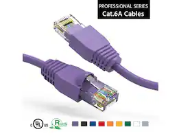 Nippon Labs - 6Ft Cat6A UTP Ethernet Cable, 24AWG Gigabit LAN, Purple