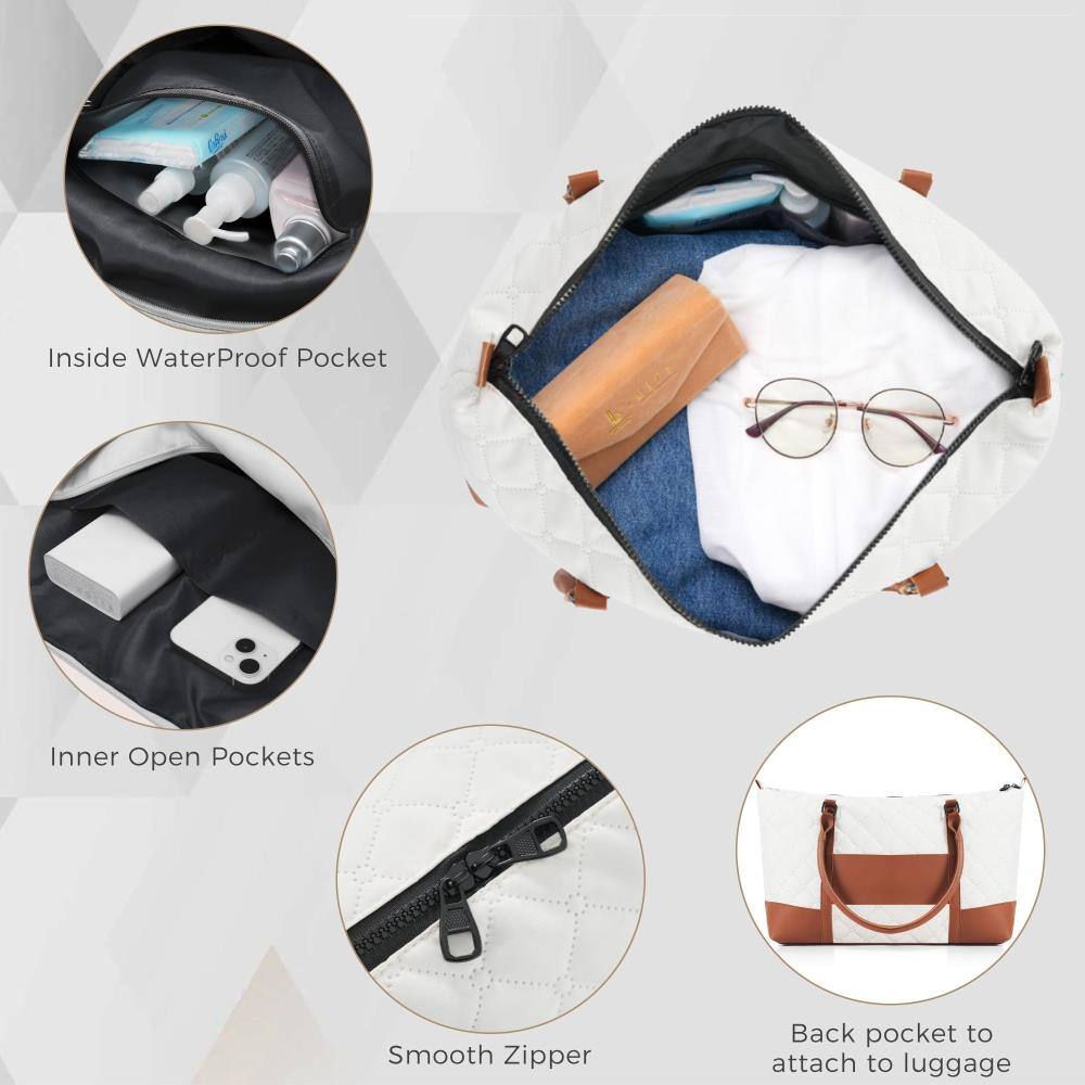 - Inside Waterproof Pocket
- Inner Open Pockets
- Smooth Zipper
- Back pocket to attach to luggage