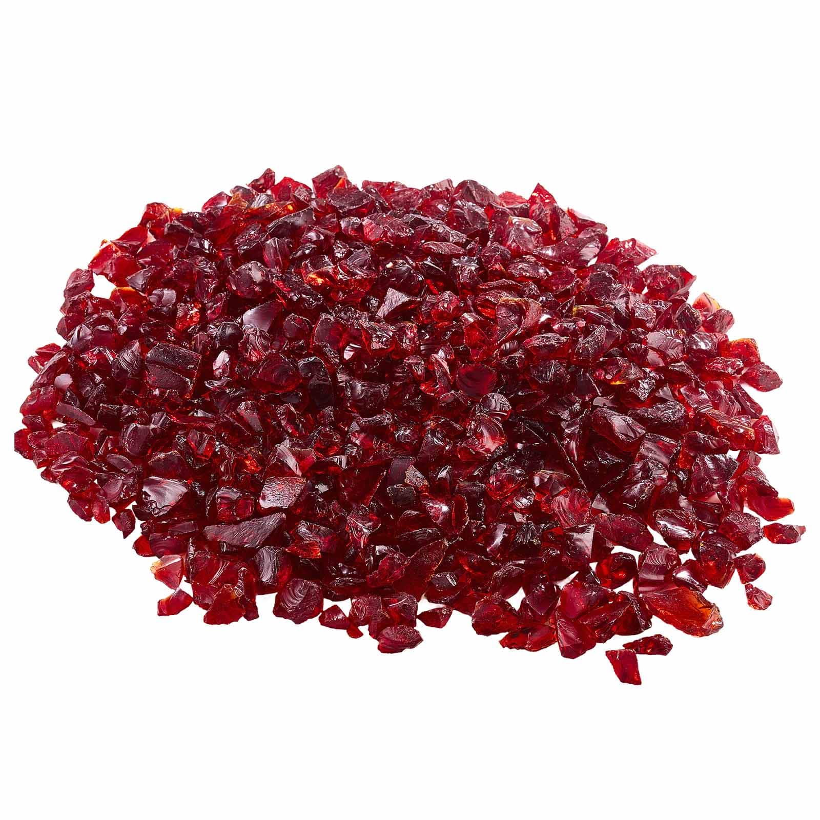 VEVOR - Fire Glass, 10 LBS / 4.5 KG Smokeless & High-Temperature Resistant Fireplace Rocks, 3/4-Inch / 19.05 mm Reflective Glass - Red