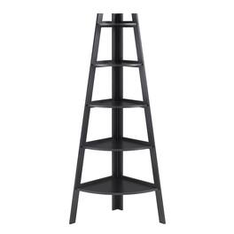 Danya B - 5-Tier Pyramid Corner Display Shelves - Black