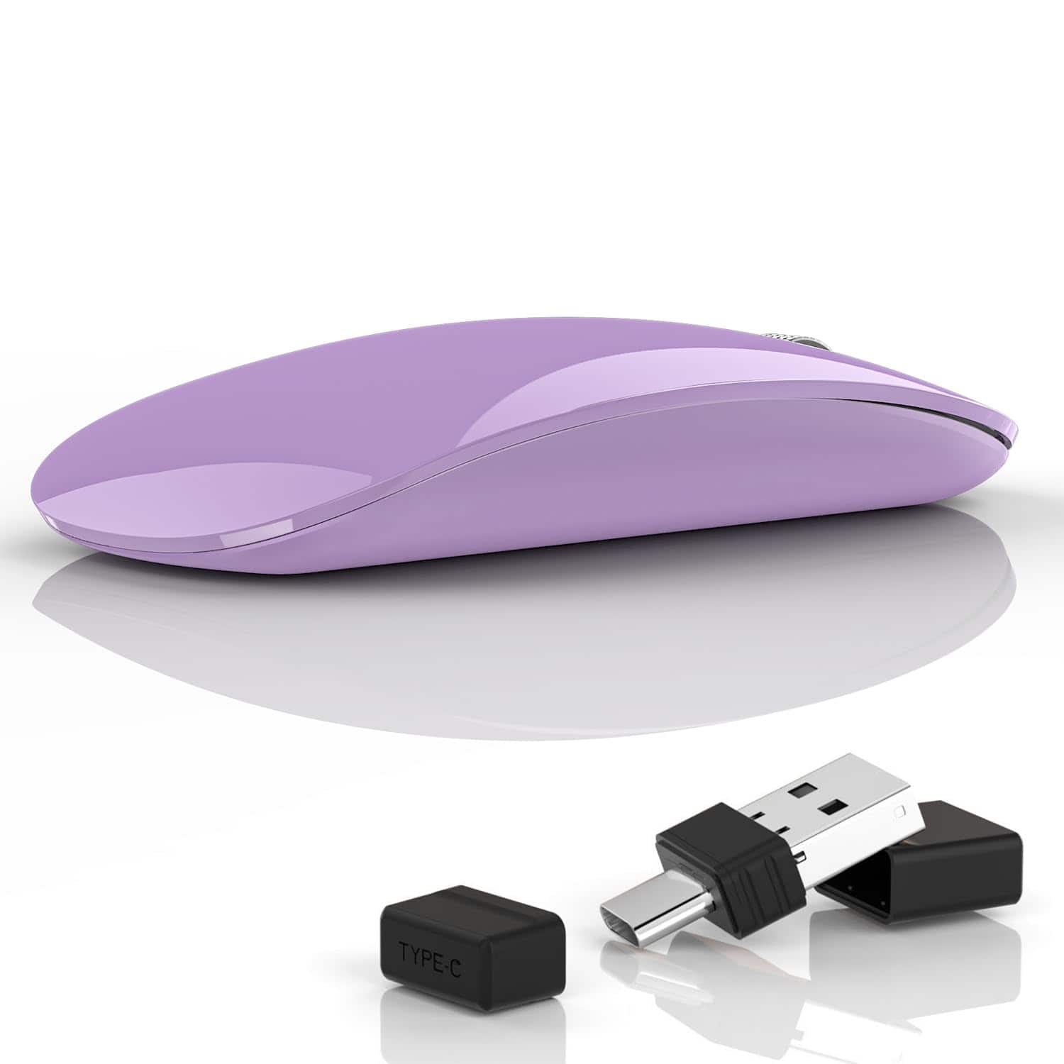 Cozy Serene - Wireless Mouse Rechargeable Silent USB G11 Computer Slim Mice 2.4ghz Optical With - Wireless - Purple
