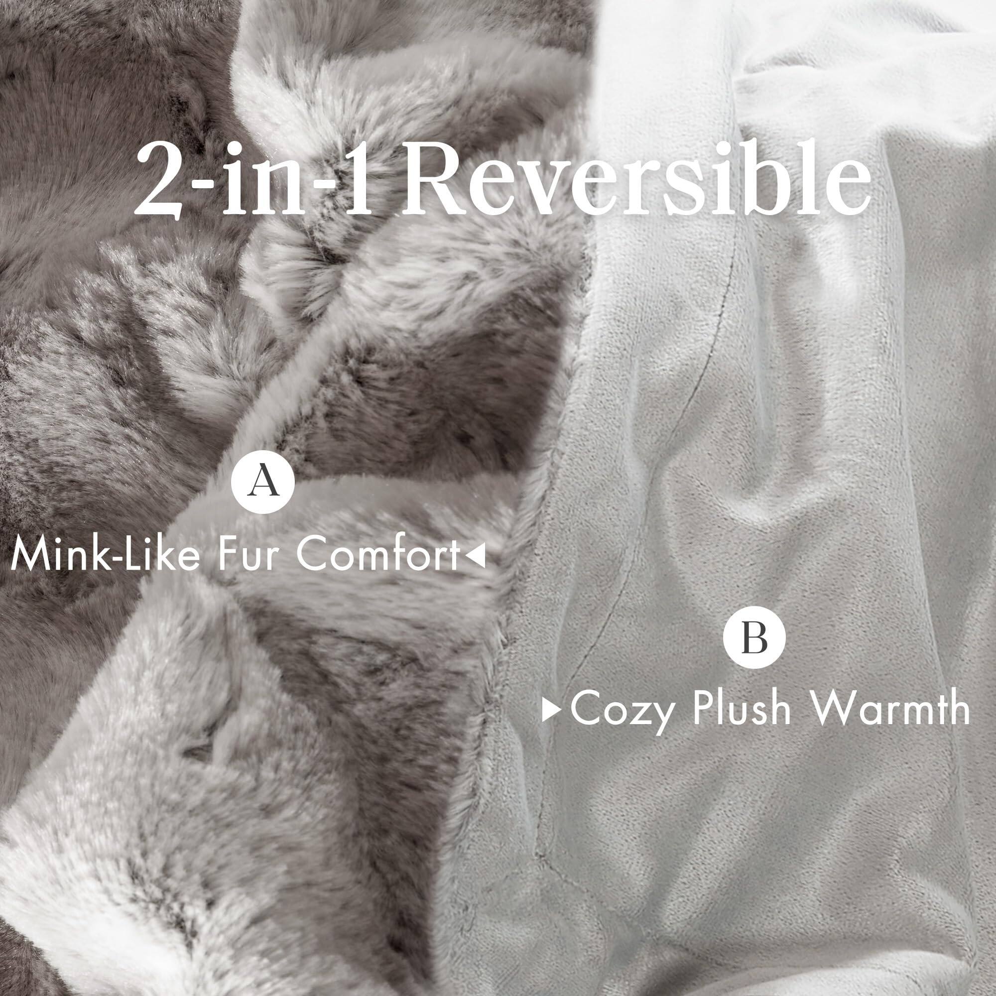 2-in-1 Reversible

A. Mink-Like Fur Comfort

B. Cozy Plush Warmth