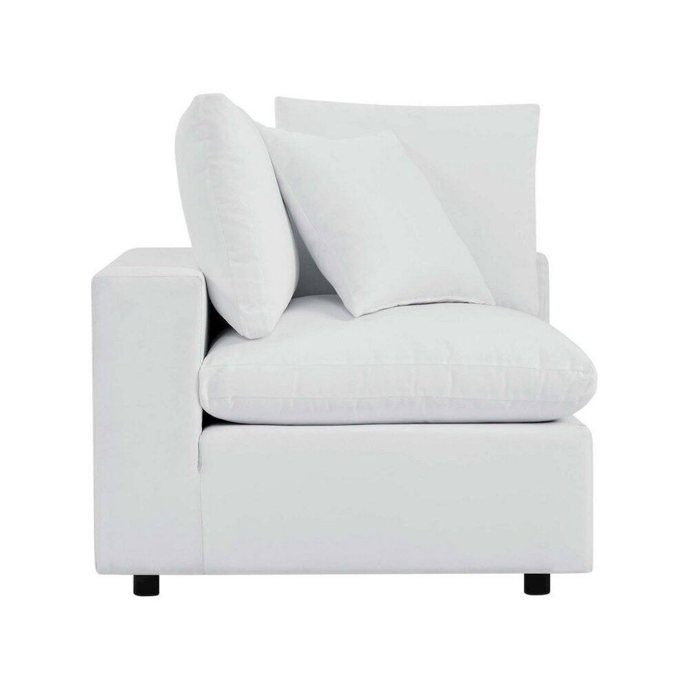 Back. Outdoor Escape - Outdoor Patio Corner Chair With Cushioned Seating And Sturdy Frame - White.