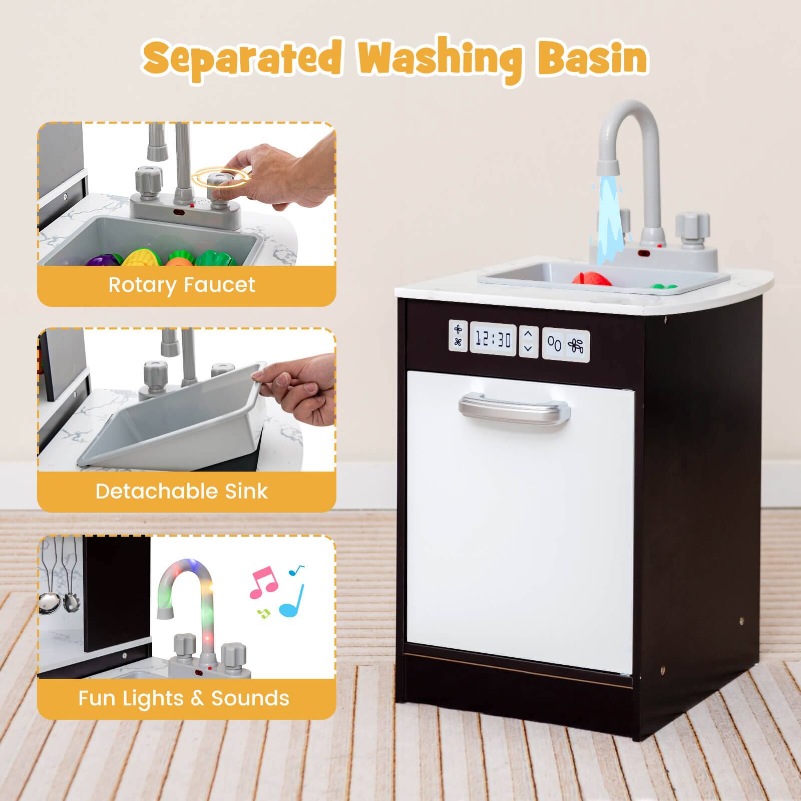 Separated Washing Basin

- Rotary Faucet
- Detachable Sink
- Fun Lights & Sounds