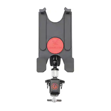 Front. Gibraltar Hardware - Dual Adjust Tablet Bass Drum Hoop Mount, Secure, Adjustable, and Durable for Drummers - Black.