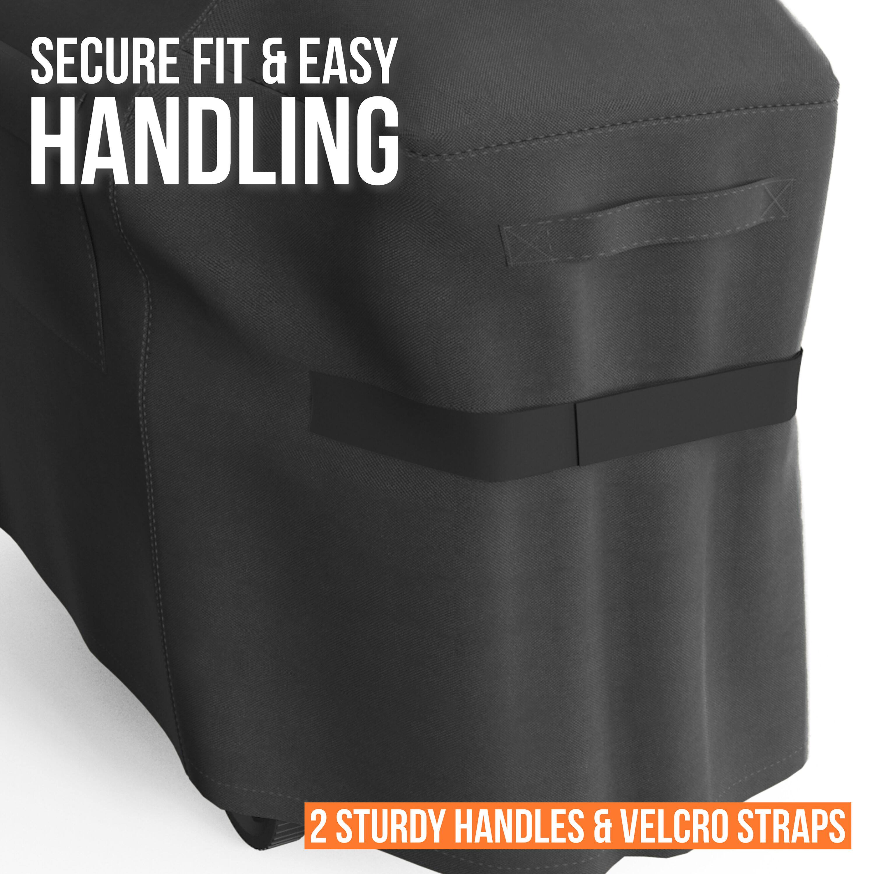 SECURE FIT & EASY HANDLING

2 STURDY HANDLES & VELCRO STRAPS