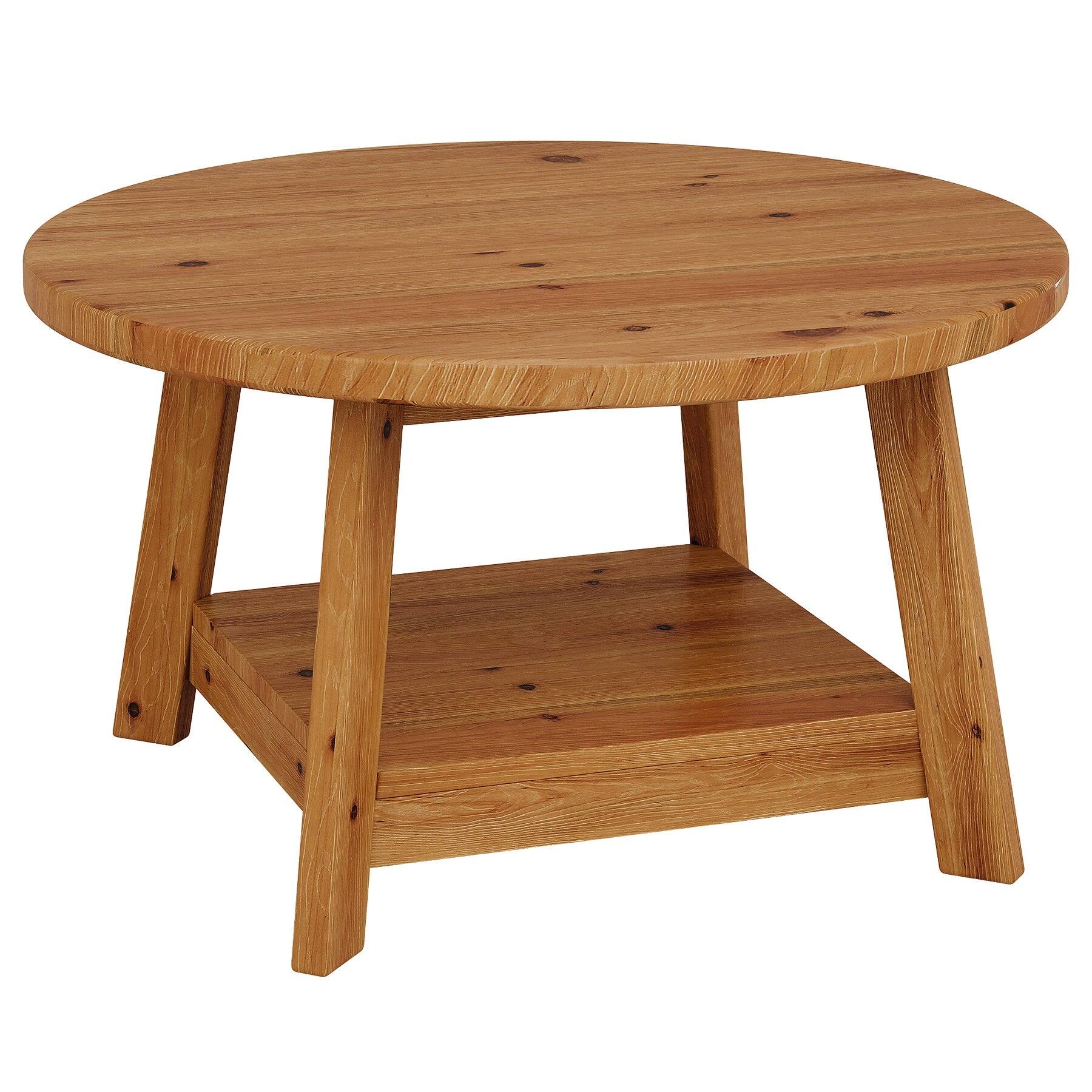Alt View 5. Tribesigns - Solid Wood Coffee Table with Round Top for Books, Drinks and Everyday Essentials - Brown.