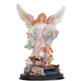 FC Design - 9"H Guardian Angel with Children Holy Figurine Statue Desk Tabletop Home Decor Gift - Multi-Color