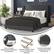 Foam Padded Upholstered Headboard & Footboard
Wooden Support Slats Accommodate Any Mattress
Durable Lightweight Engineered Wood Framework