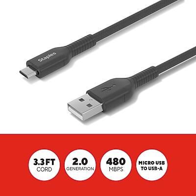 Staples 3.3FT 2.0 GENERATION 480 MBPS MICRO USB TO USB-A