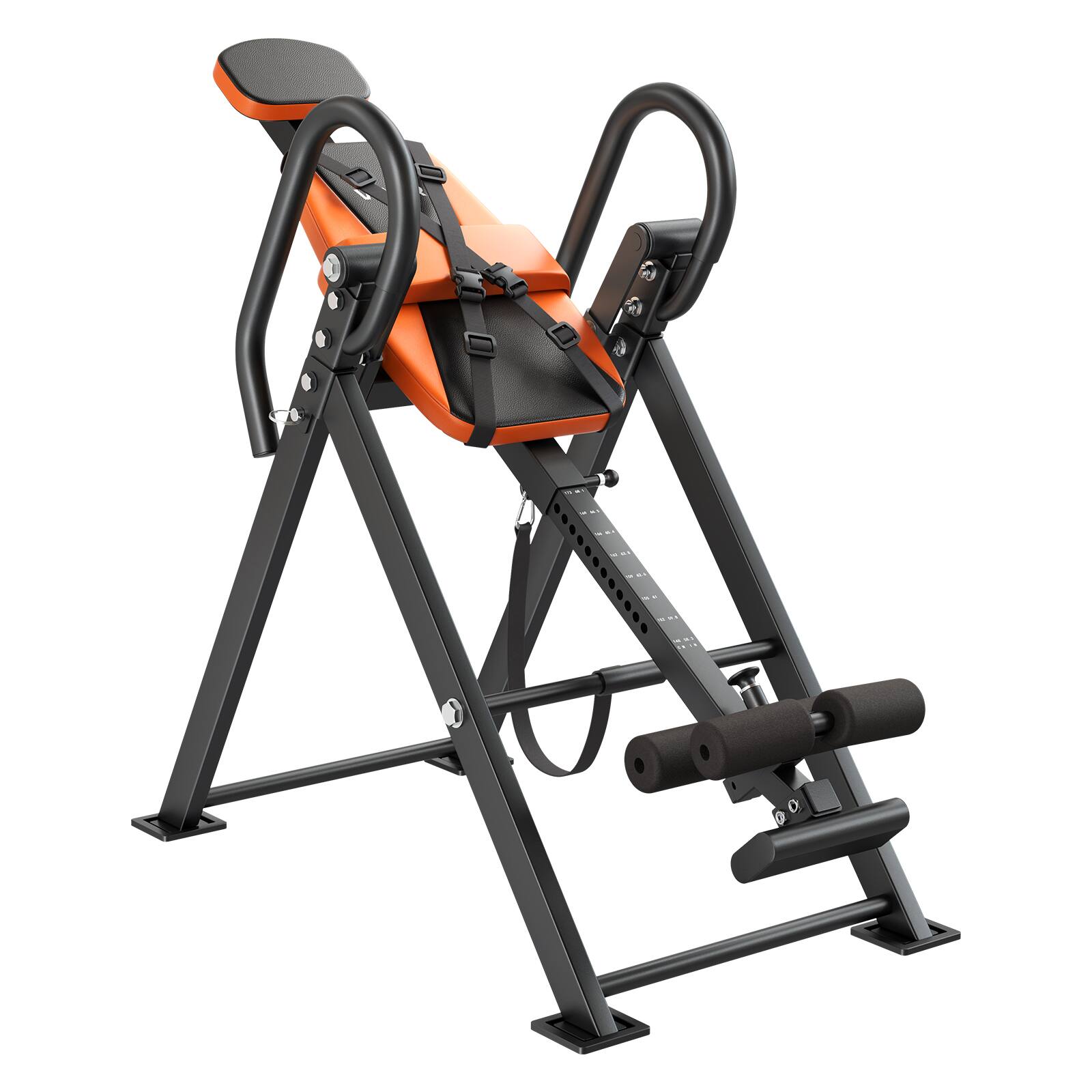Alt View 5. VEVOR - Inversion Table, 300 lbs Capacity Heavy Duty Back Inverter Stretcher, Inverted Table with Dual-Roller Locking - Black & Orange.