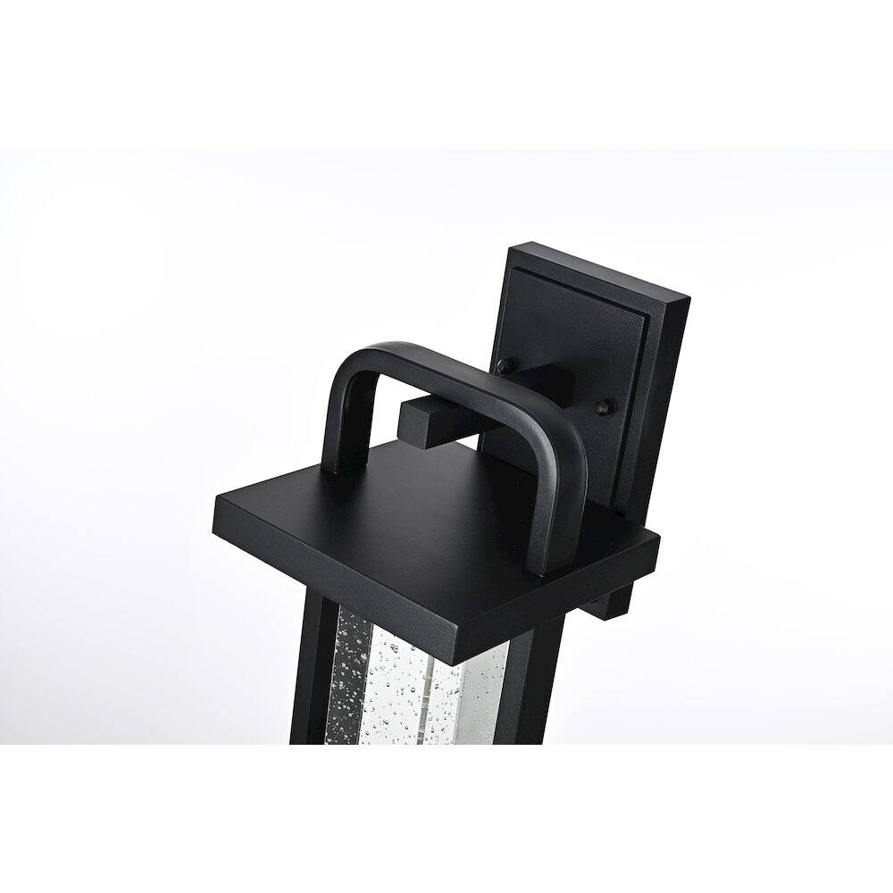 Alt View 3. Elegant Lighting - Uriah 16 inch LED Outdoor Wall sconce in Black - Black And Clear.