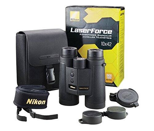 Nikon LaserForce RANGEFINDER BINOCULAR JUMELLES TELEMETRES 10x42  
Nikon  
1900 YARD  
Nikon
