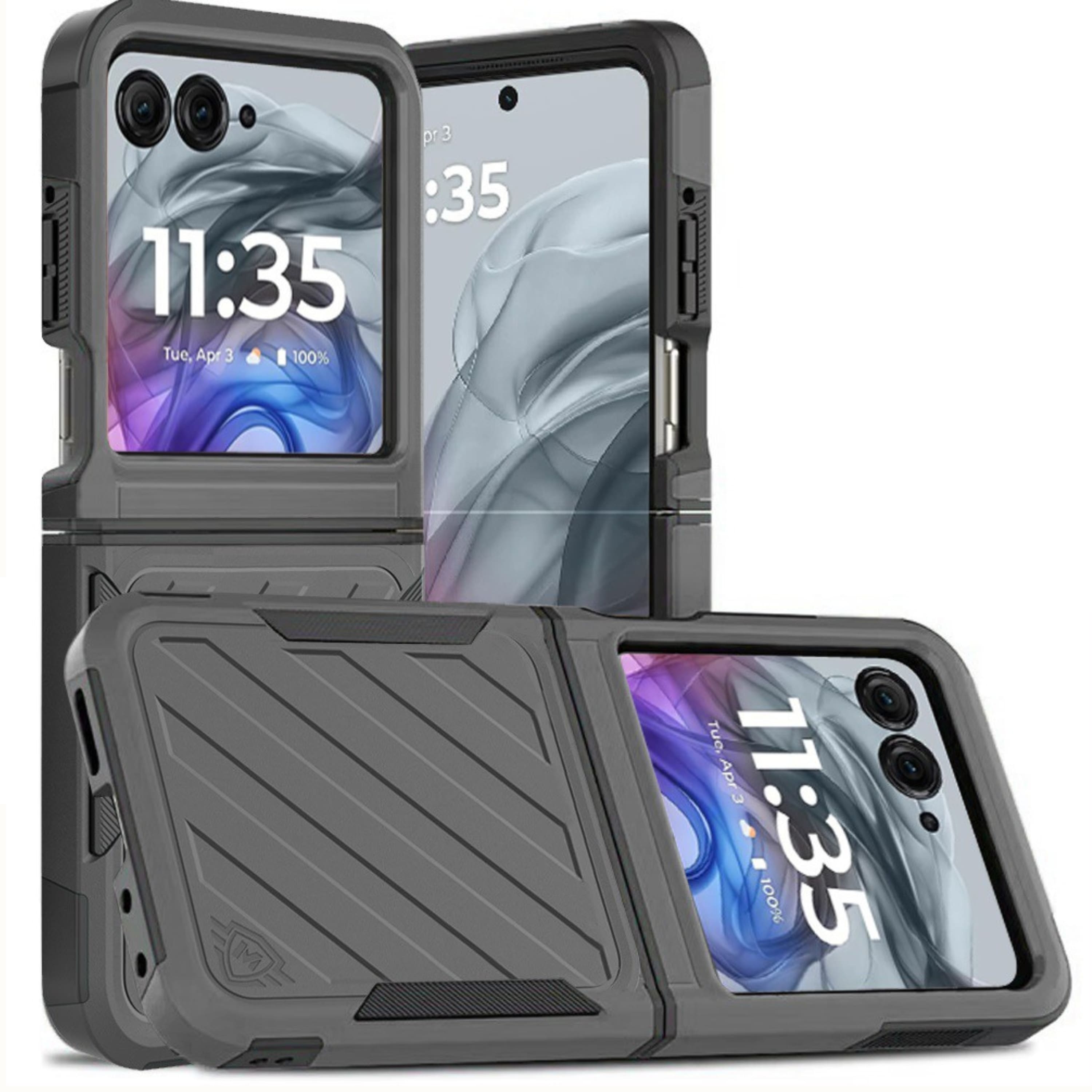 Kitcheniva - Dual Layer Rugged Protective Cover For Motorola Razr 2025 2024 - Grey Black price history on PriceWatchPro