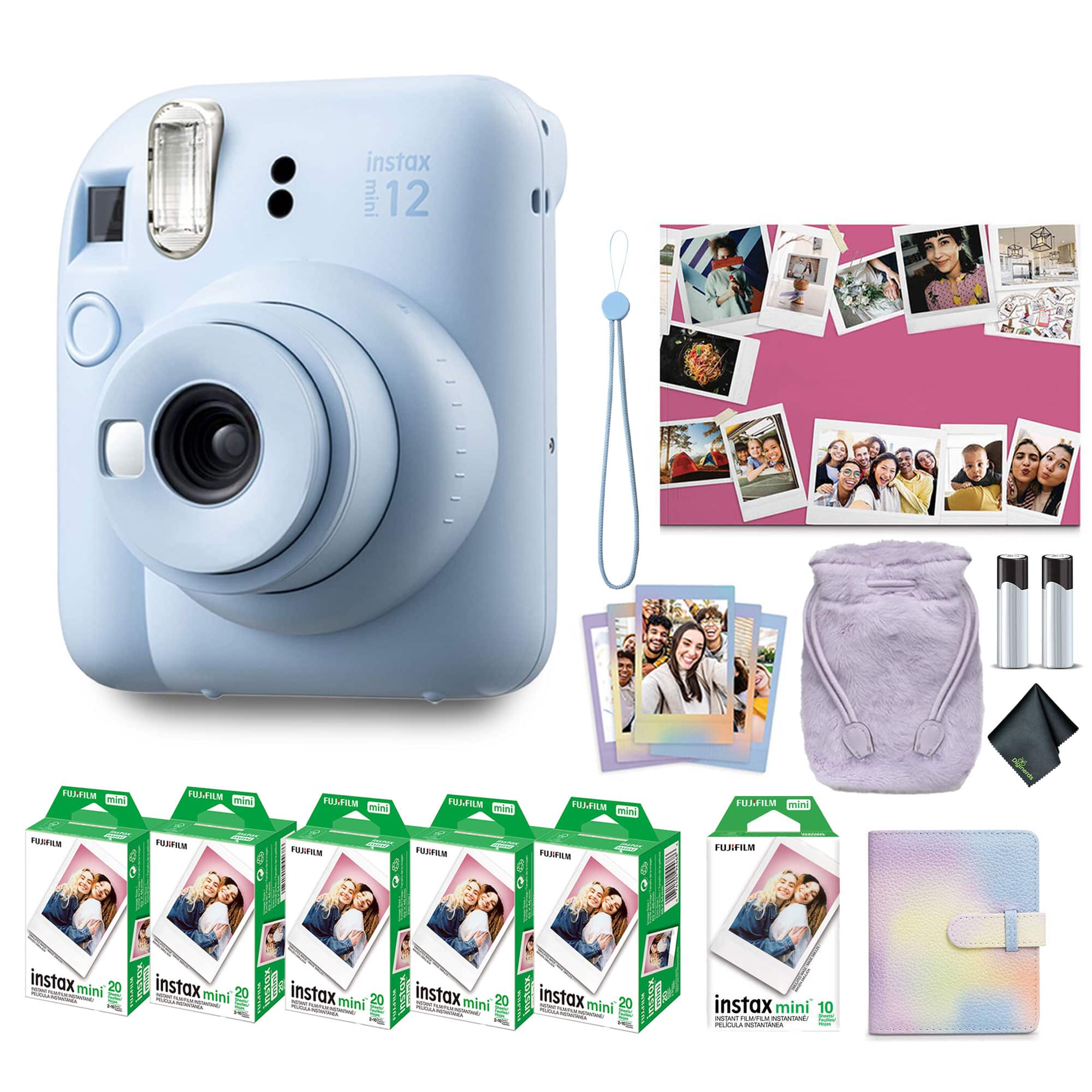 Fujifilm - INSTAX MINI 12 Instant Film Holiday Camera Bundle 2024 - Pastel Blue