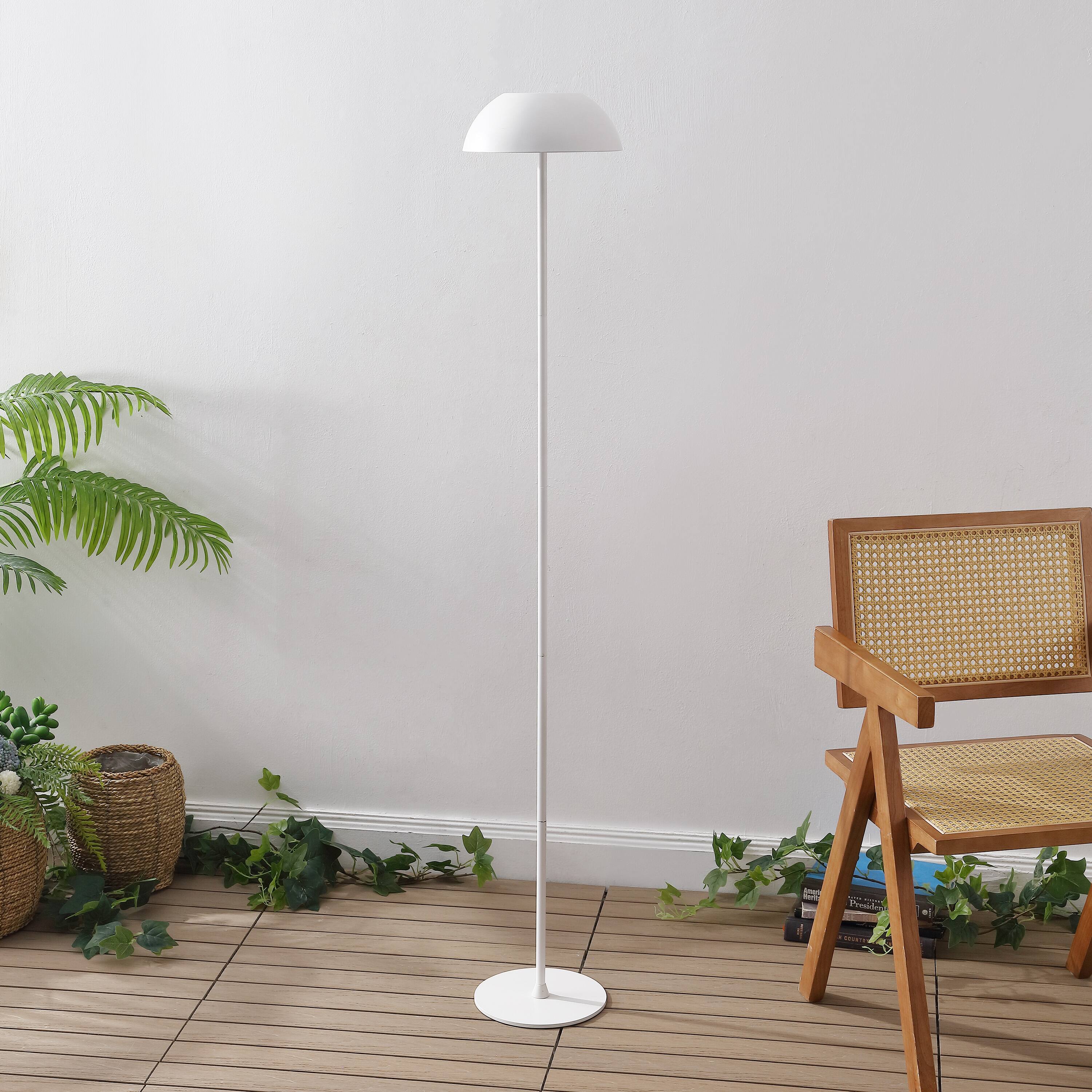 Alt View 5. Jonathan Y - Laurel 59" Metal Adjustable Rechargeable Integrated Portable Touch Sensor Dimmable LED Indoor/Outdoor Floor Lamp, White - White.