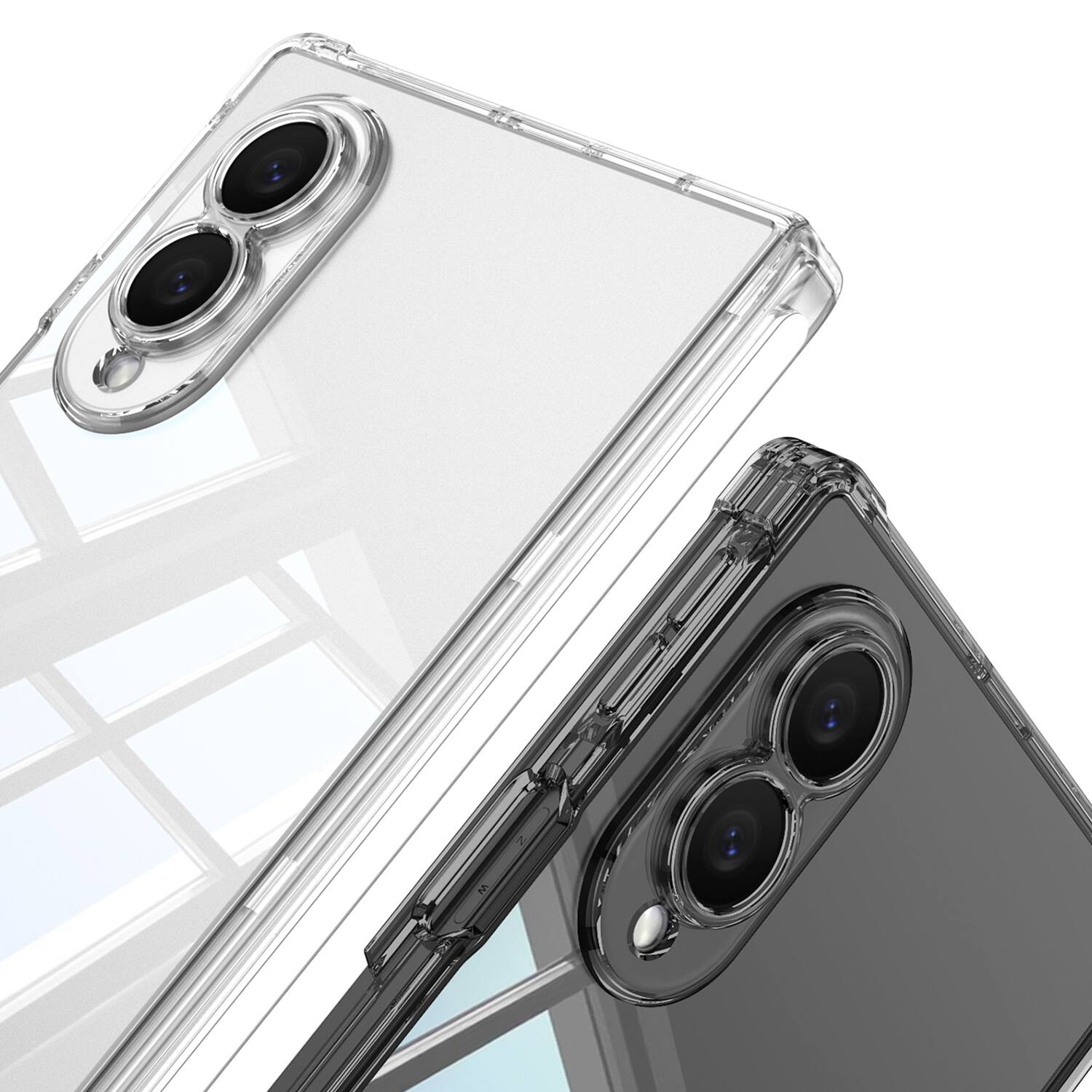 Alt View 2. Dteck - for Samsung Galaxy Z Fold8 Magnetic Hinge Protection Case,Glossy Clear Acrylic Back Cover,Slim Flat Shockproof Shell - Black.