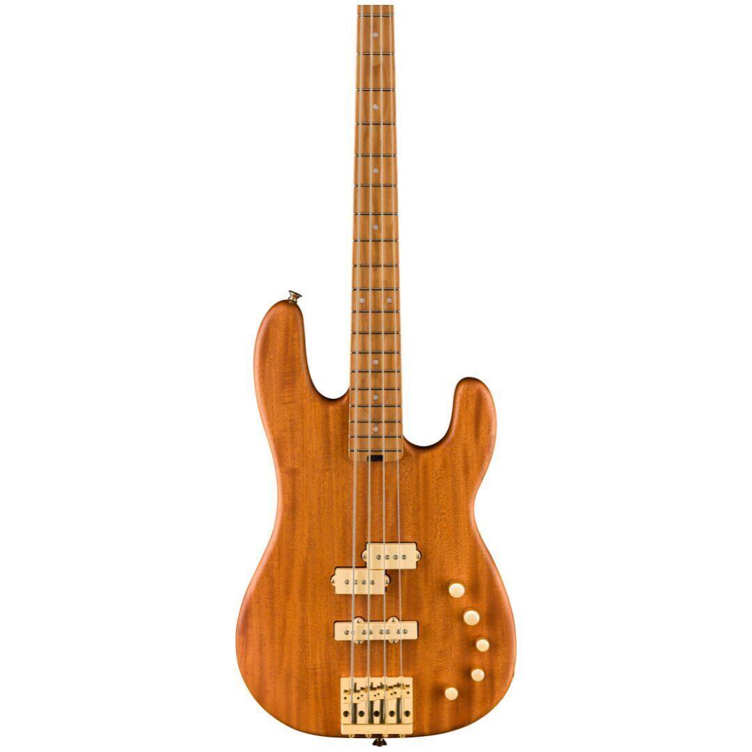 Angle. PreSonus - Charvel ProMod San Dimas PJ IV MAH Bass Guitar - Natural Mahogany.