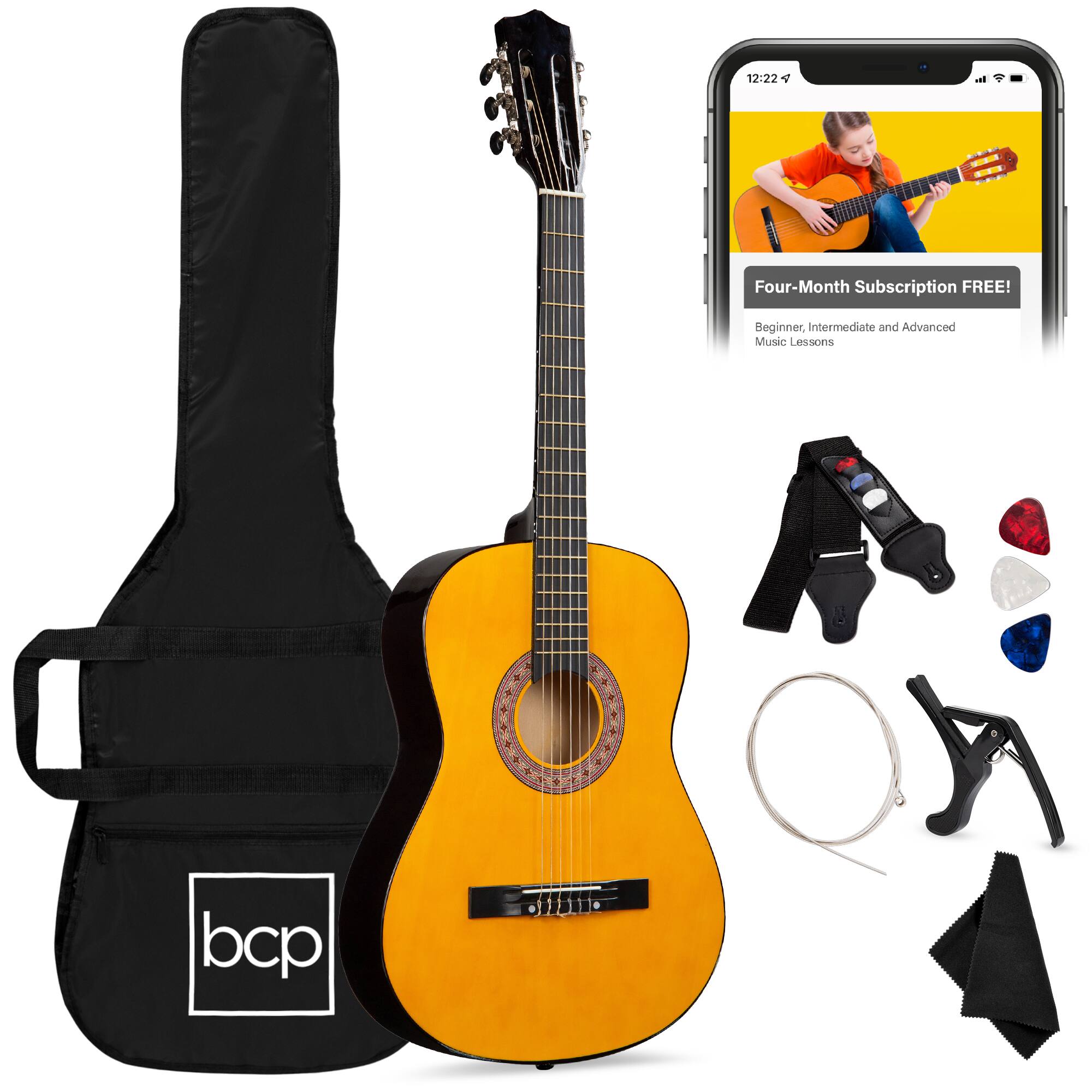 Best Choice Products - 38in Beginner Acoustic Guitar Starter Kit w/ Gig Bag, Strap, Extra Strings - Natural