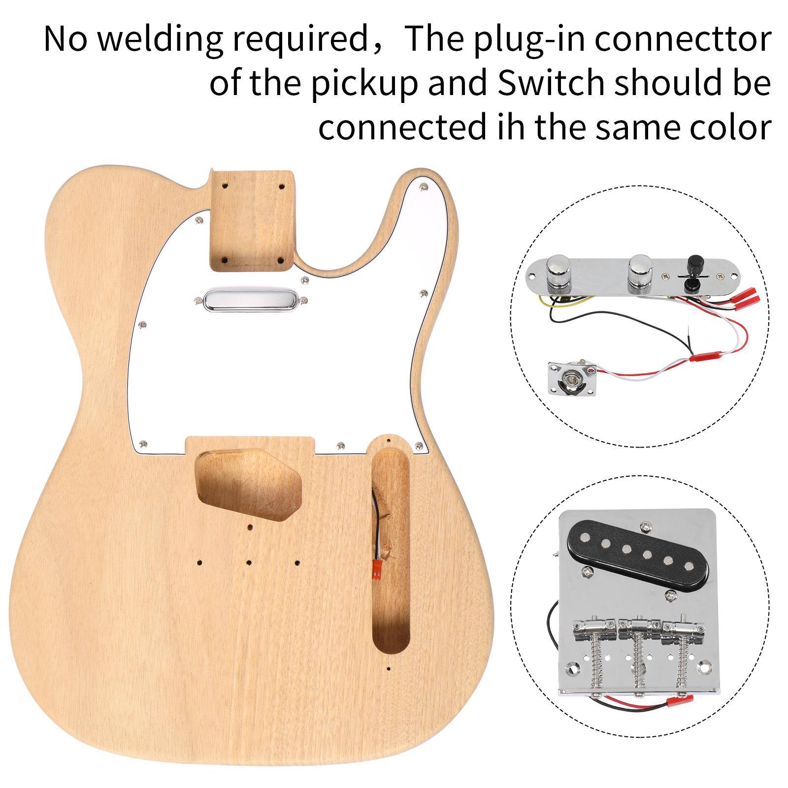 No welding required, the plug-in connector of the pickup and switch should be connected in the same color.