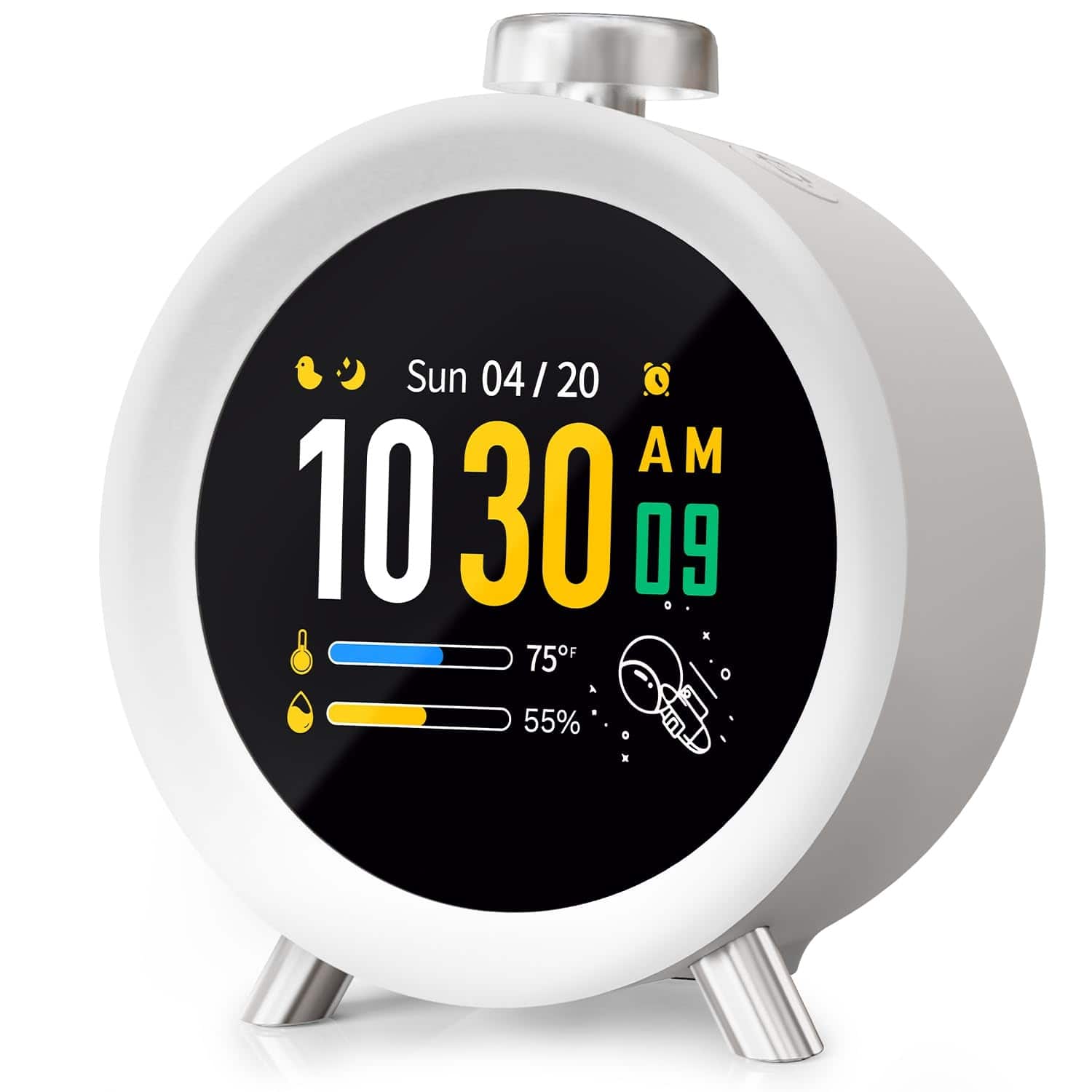 Dazzed Corner - Alarm Clock for Heavy Sleepers,Small Clocks - White