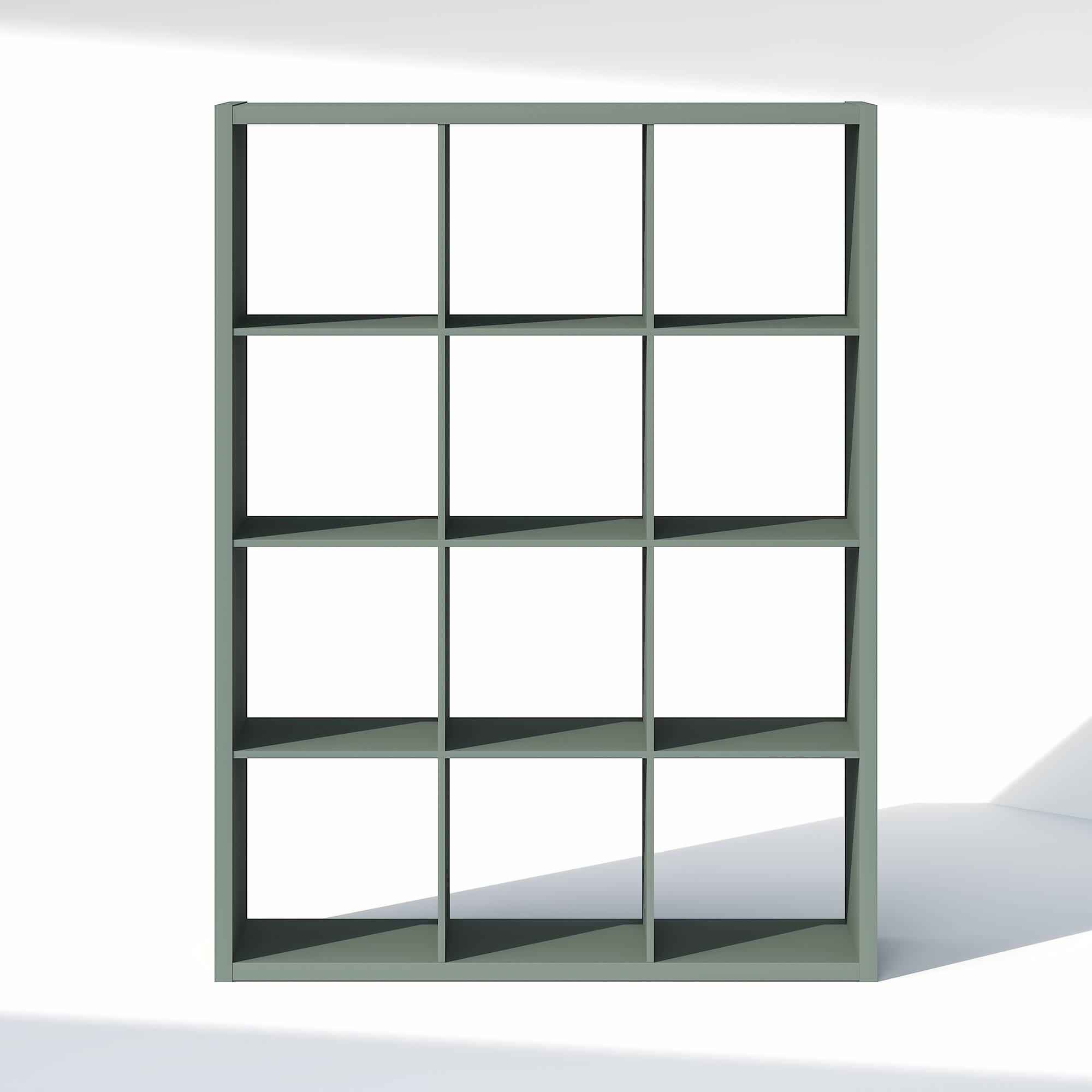 Alt View 5. Furinno - CUBIC Closet Organizers, 12-Cube Modular Organizer, Open Shelf, Extra Thick Frame, for Wardrobe, Bedroom, Living Room - Sage Green.