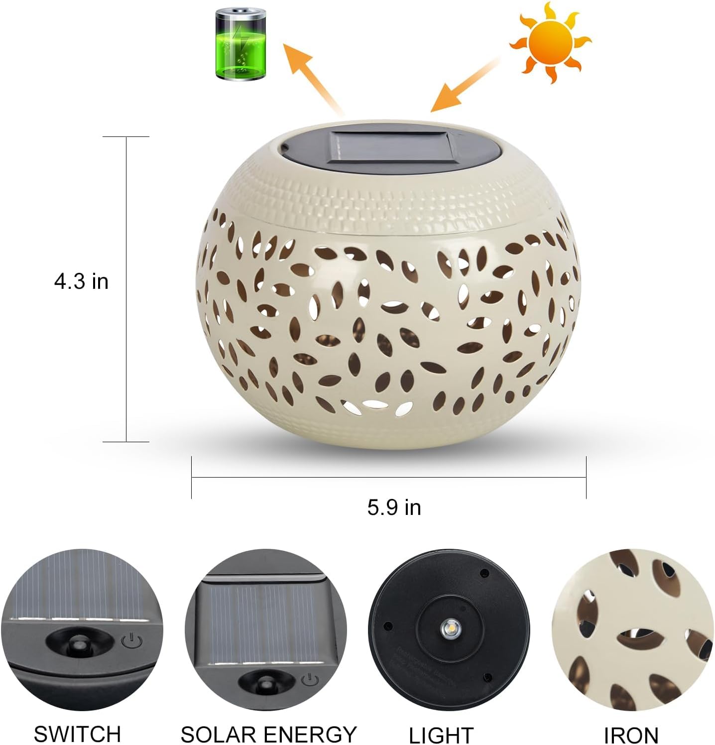 4.3 in  
5.9 in  

SWITCH  
SOLAR ENERGY  
LIGHT  
IRON