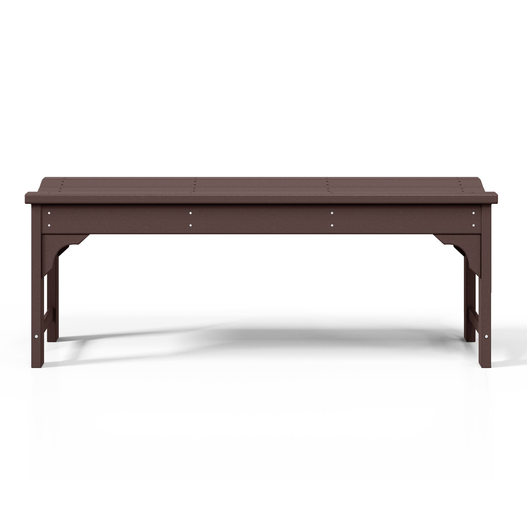 Alt View 1. WestinTrends - WestinTrends Malibu 48" length backless Poly Wood Outdoor / Garden bench - Dark Brown.