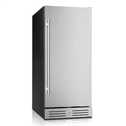 Front. Yeego - 15 inch Beverage Refrigerator, 100 Cans Beverage Fridge , Stainless Steel Indoor/Outdoor Refrigerator - Stainless Steel.